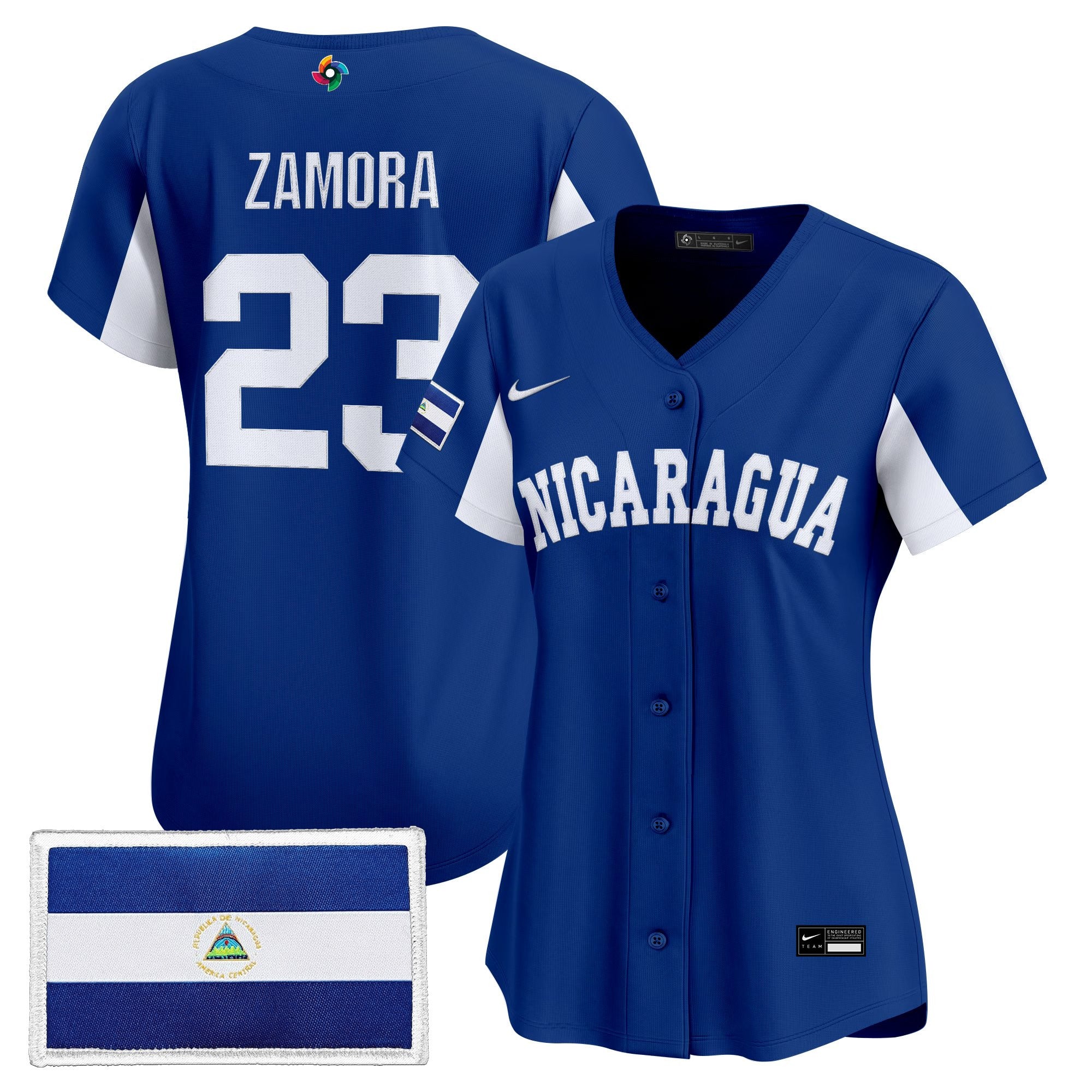 Women's Team Nicaragua 2026 World Baseball Classic Vapor Premier Jersey - Stitched