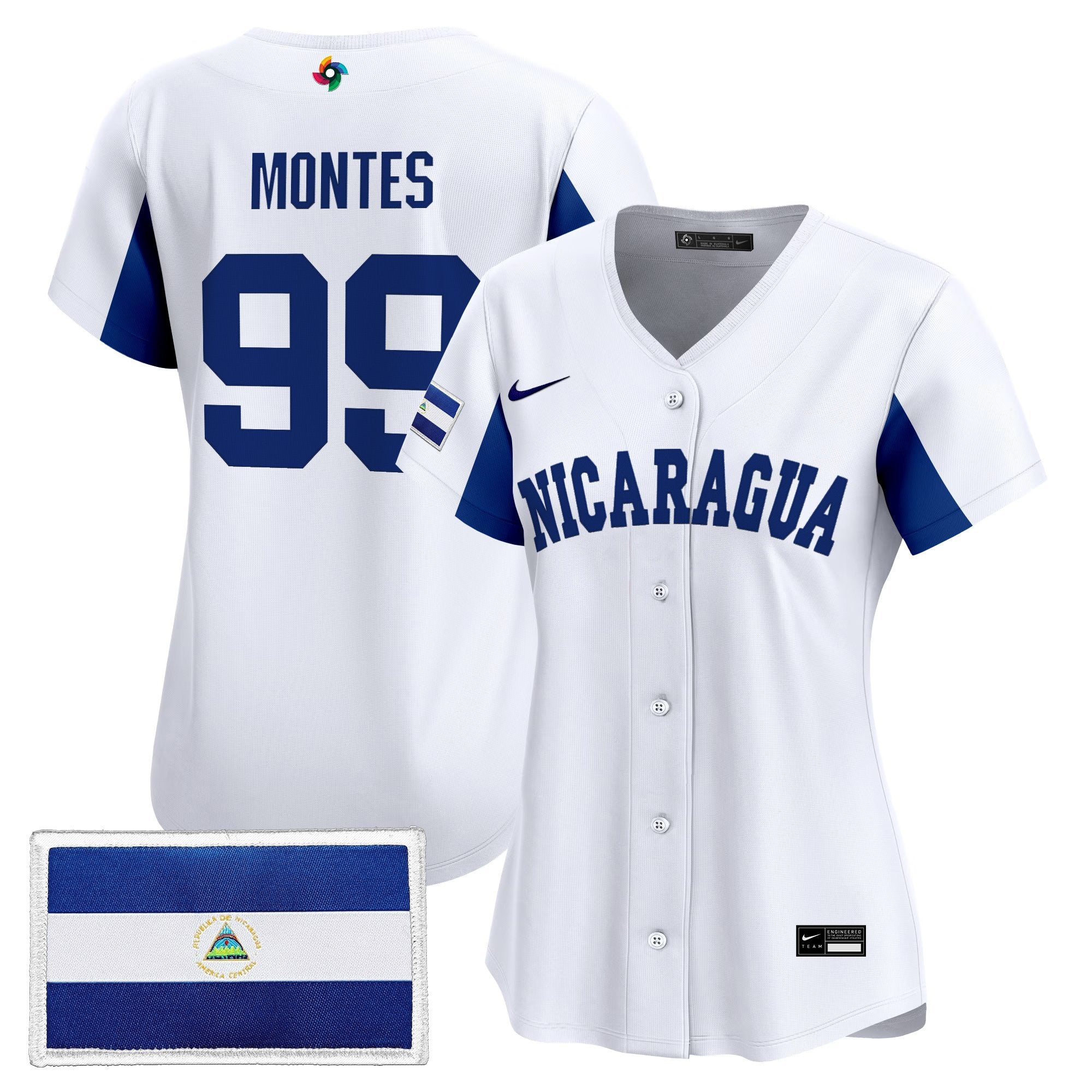 Women's Team Nicaragua 2026 World Baseball Classic Vapor Premier Jersey - Stitched