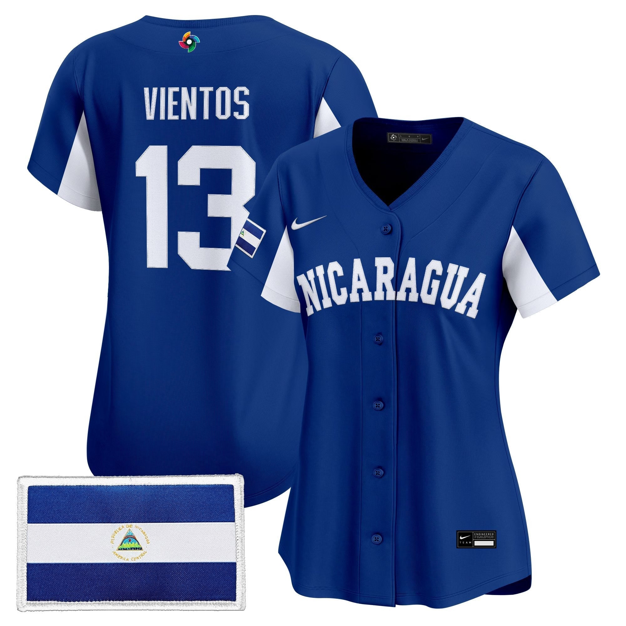 Women's Team Nicaragua 2026 World Baseball Classic Vapor Premier Jersey - Stitched