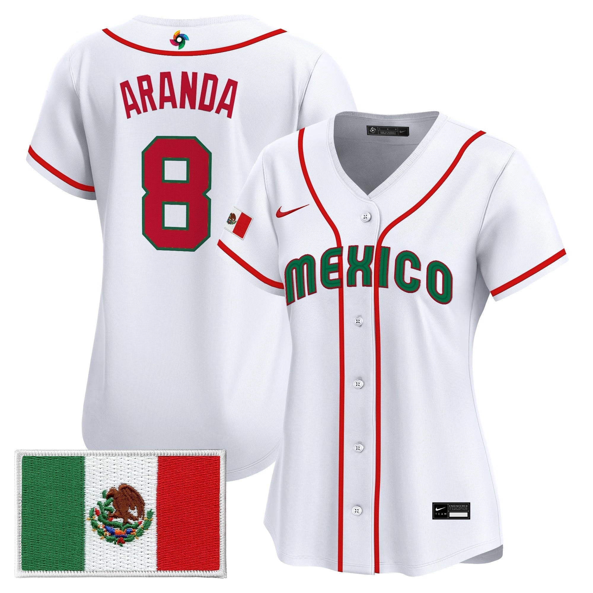Women's Team Mexico World Baseball Classic Vapor Premier Jersey - 2026 Roster - Stitched