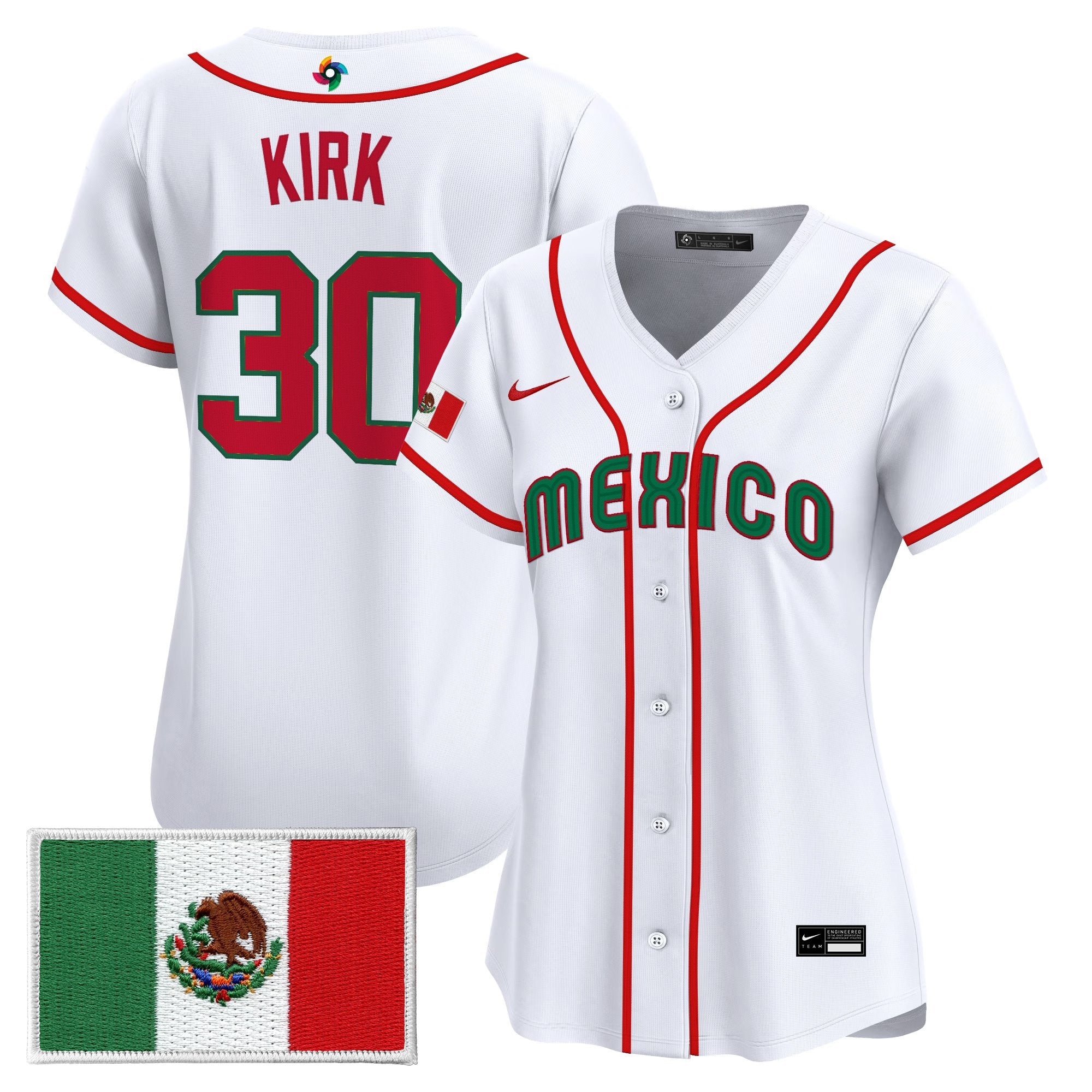 Women's Team Mexico World Baseball Classic Vapor Premier Jersey - 2026 Roster - Stitched