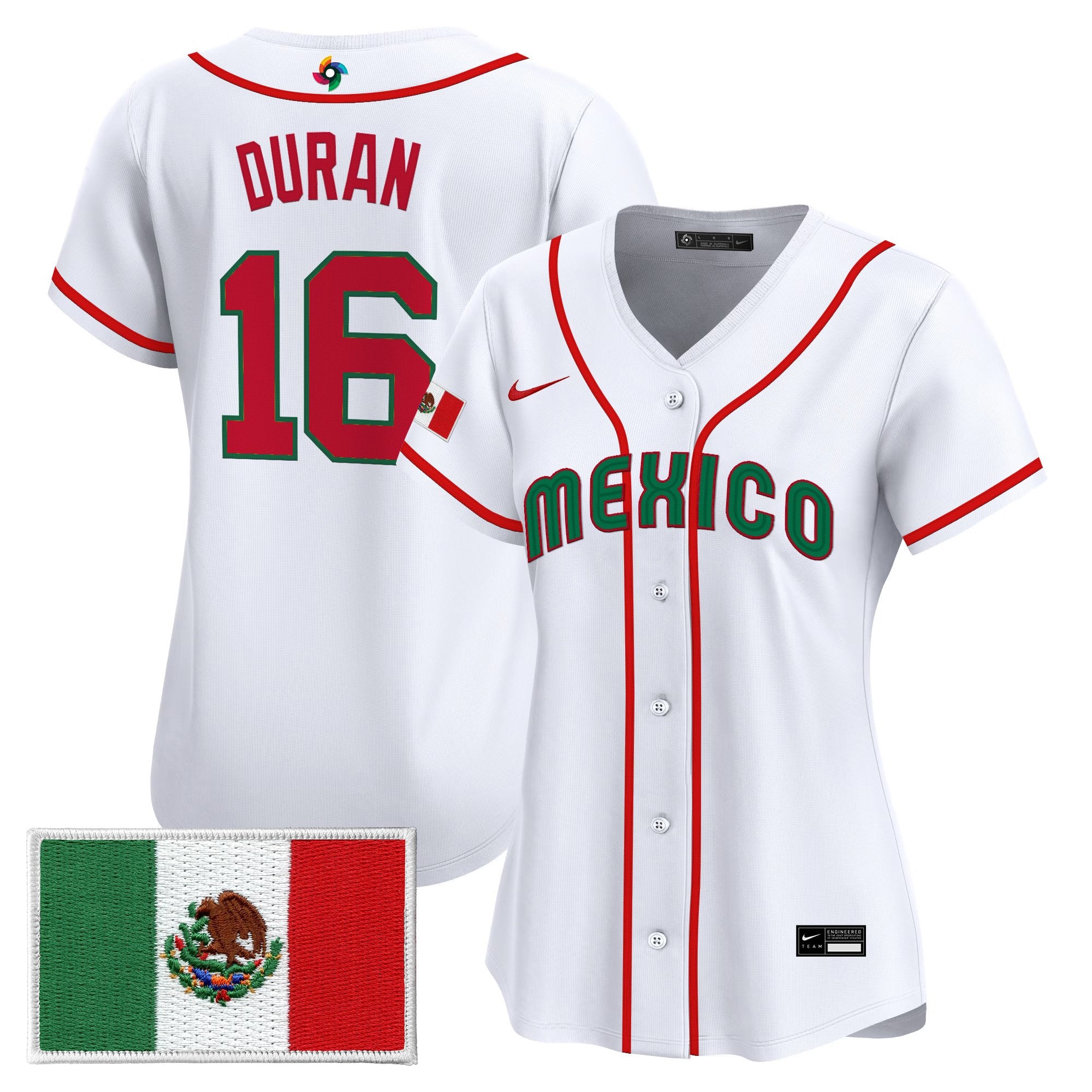 Women's Team Mexico World Baseball Classic Vapor Premier Jersey - 2026 Roster - Stitched