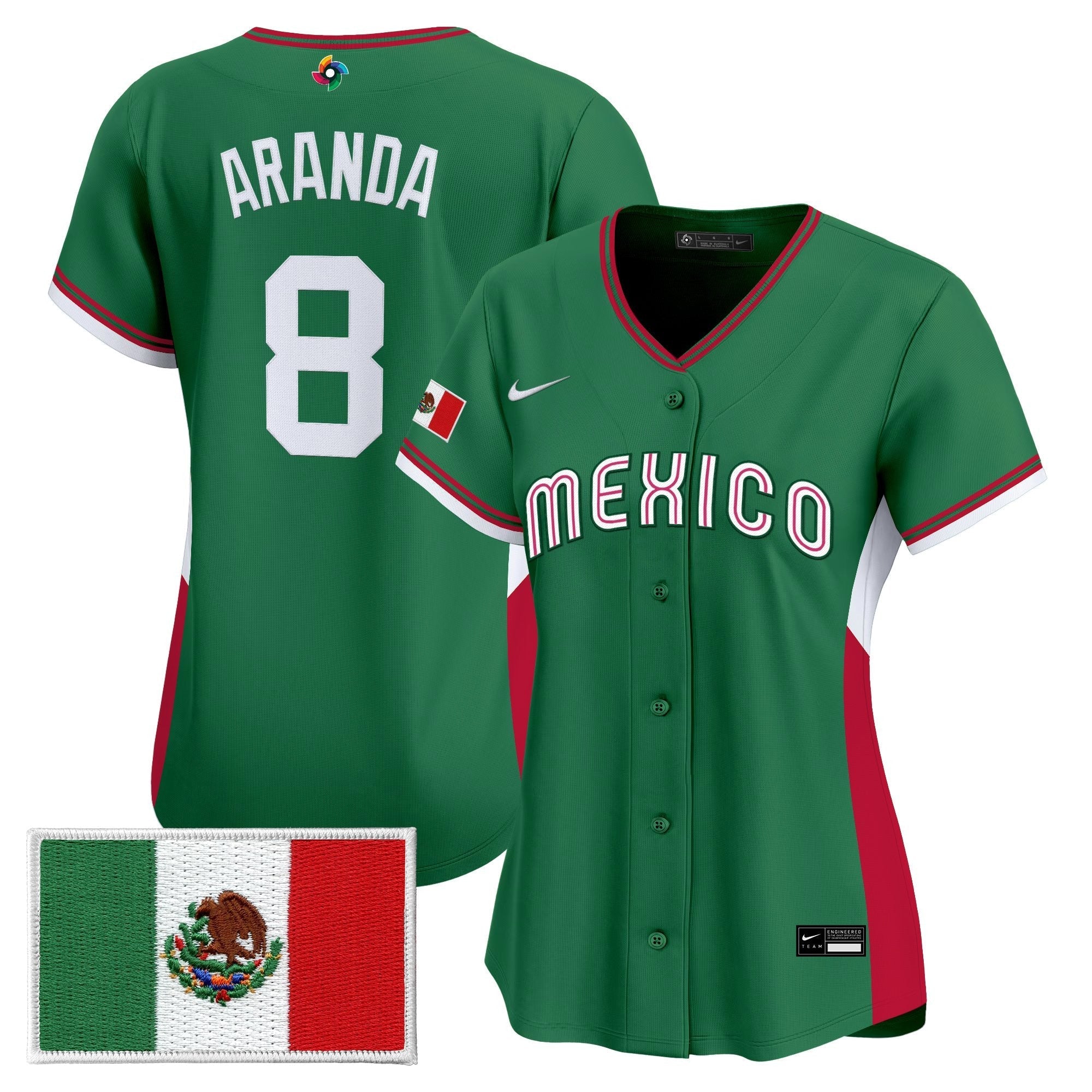 Women's Team Mexico World Baseball Classic Vapor Premier Jersey - 2026 Roster - Stitched