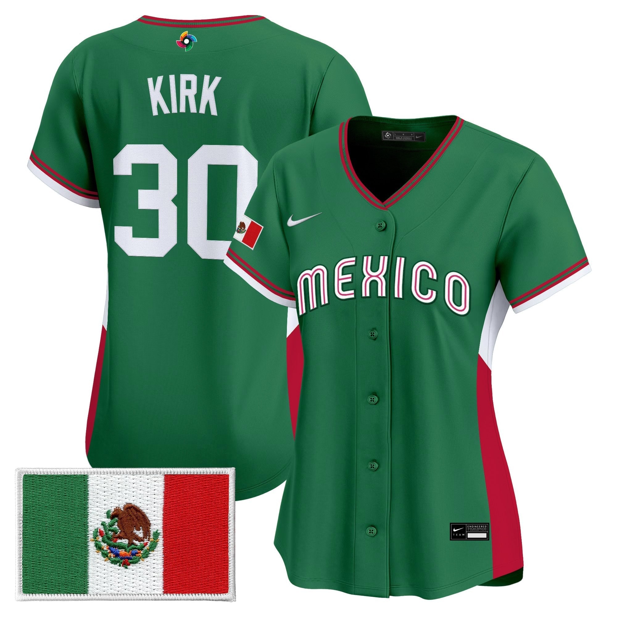 Women's Team Mexico World Baseball Classic Vapor Premier Jersey - 2026 Roster - Stitched