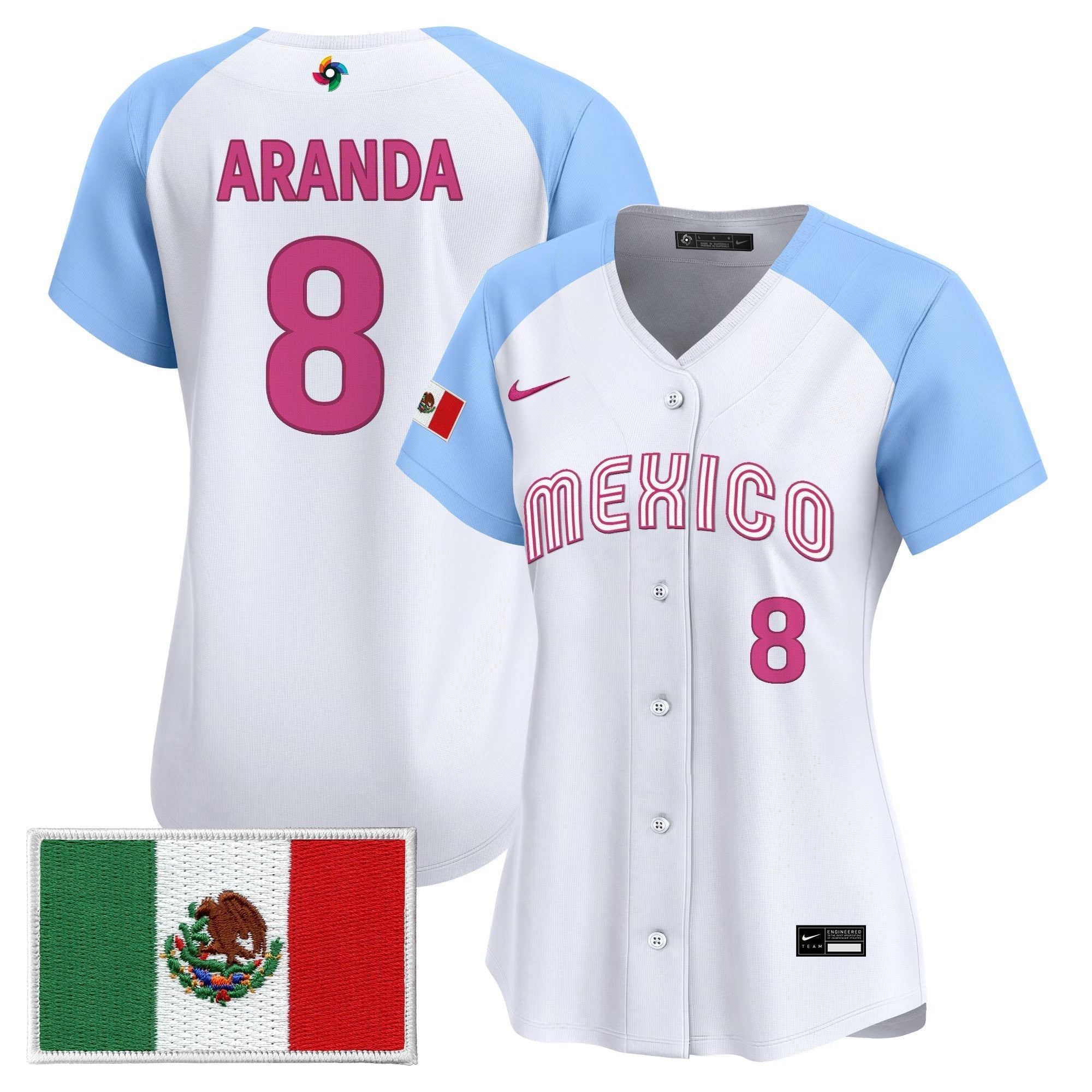 Women's Team Mexico World Baseball Classic Vapor Premier Jersey - 2026 Roster - Stitched
