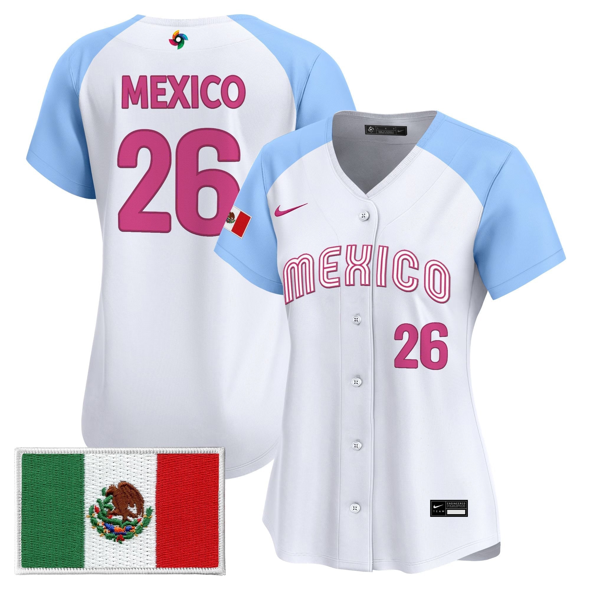 Women's Team Mexico World Baseball Classic Vapor Premier Jersey - 2026 Roster - Stitched