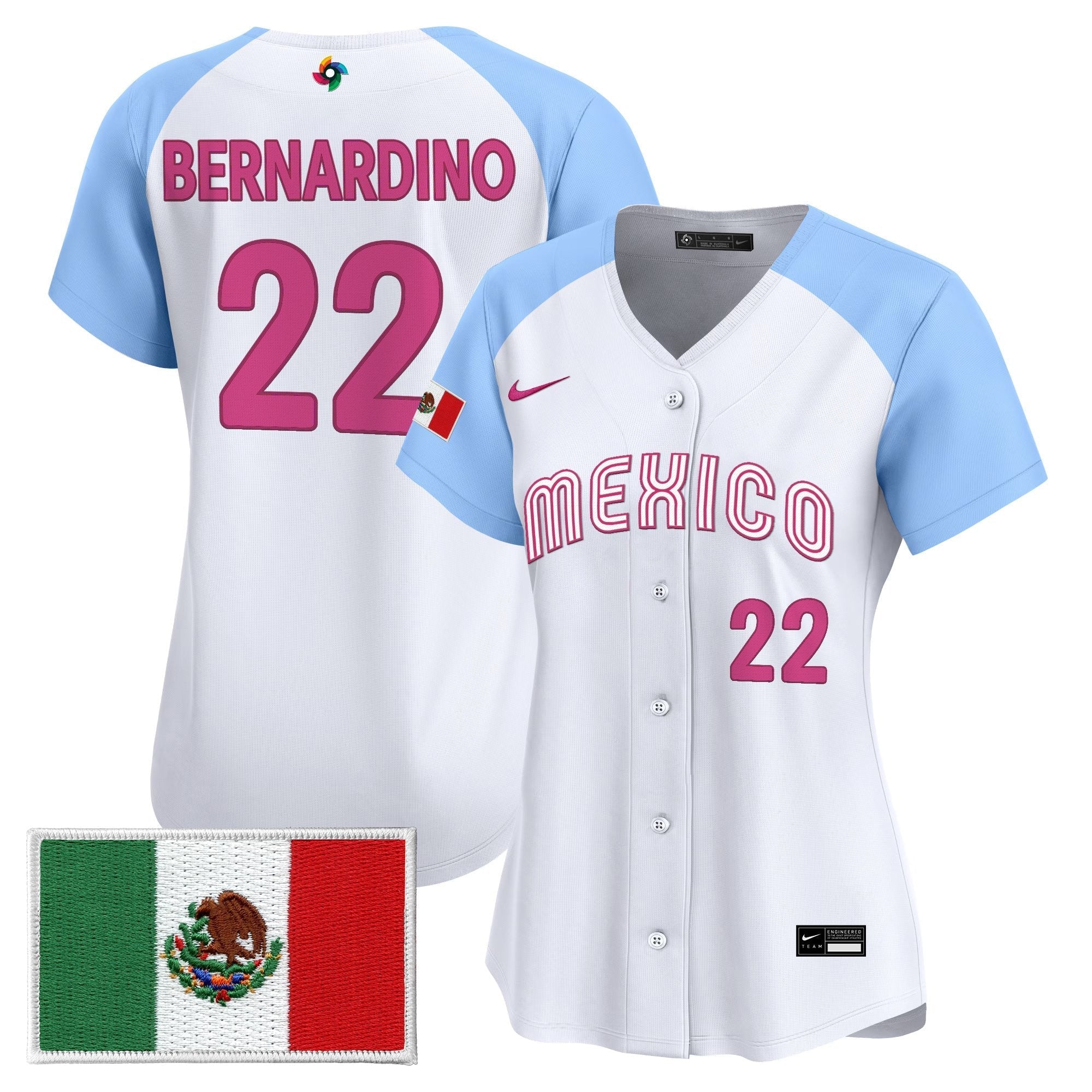 Women's Team Mexico World Baseball Classic Vapor Premier Jersey - 2026 Roster - Stitched
