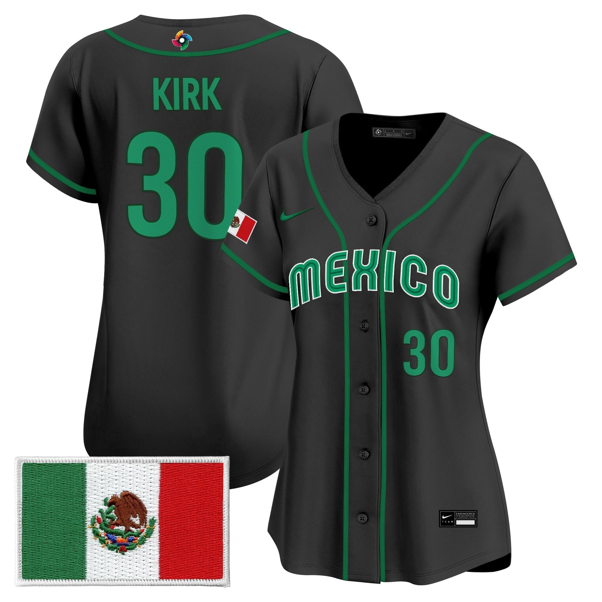 Women's Team Mexico World Baseball Classic Vapor Premier Jersey - 2026 Roster - Stitched