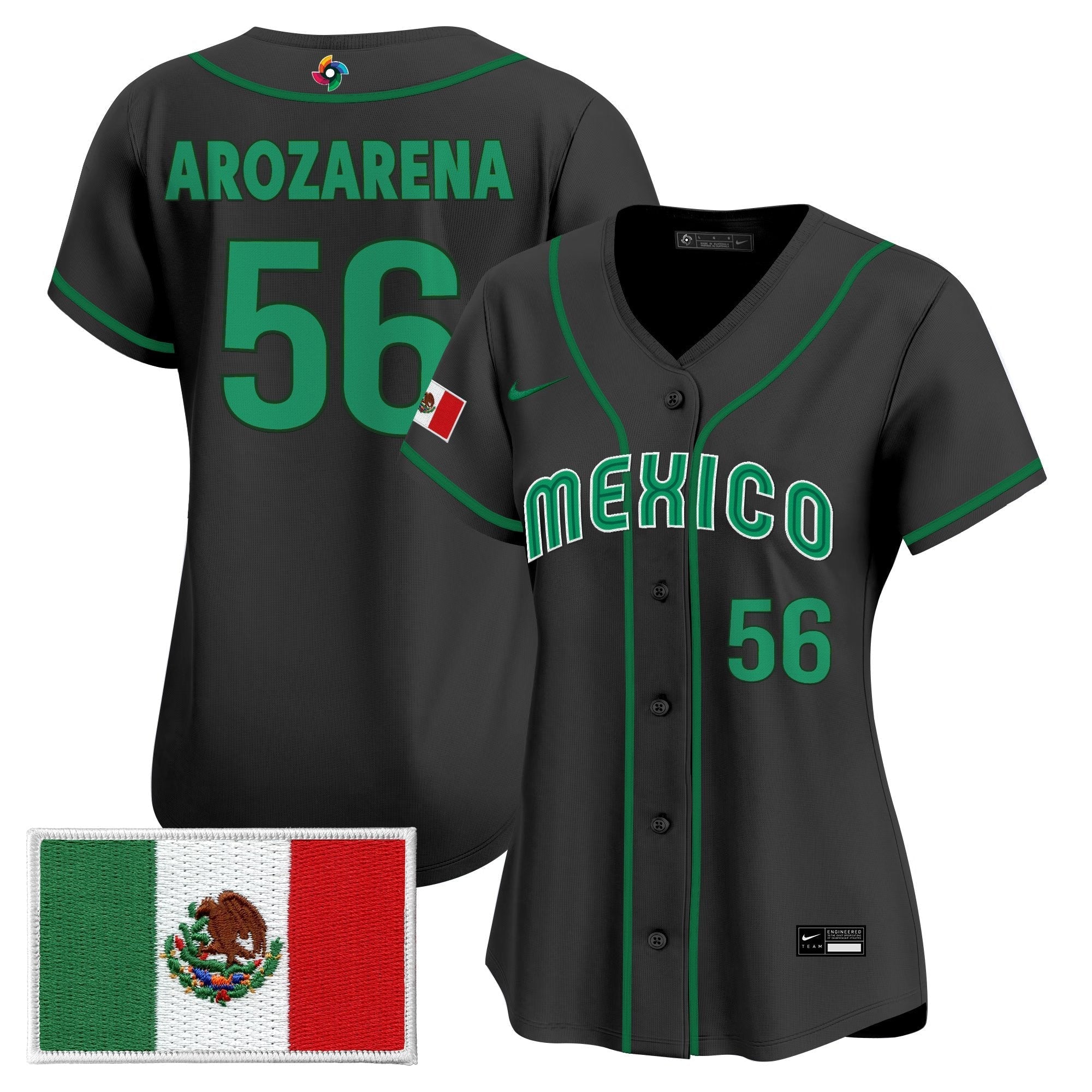 Women's Team Mexico World Baseball Classic Vapor Premier Jersey - 2026 Roster - Stitched