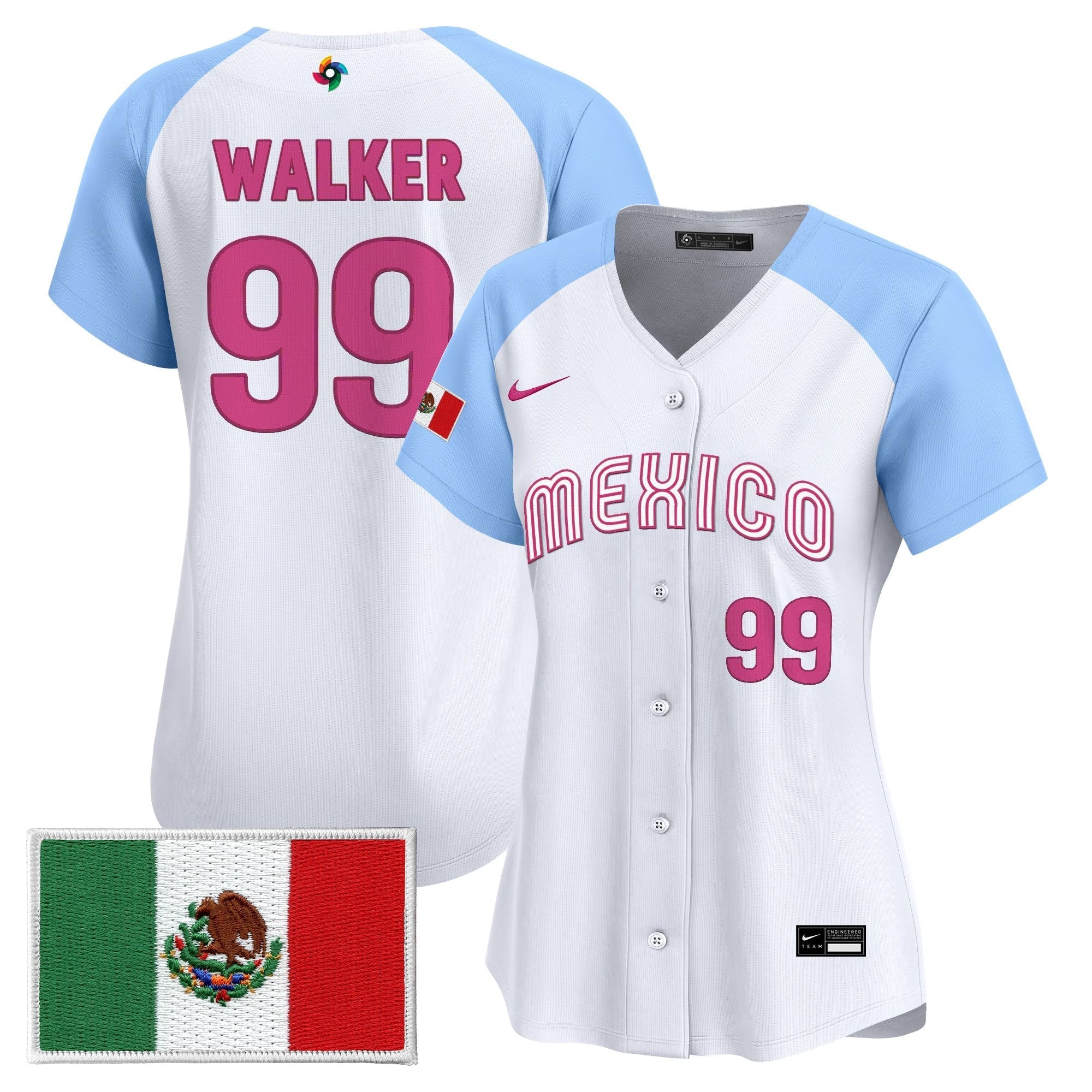 Women's Team Mexico World Baseball Classic Vapor Premier Jersey - 2026 Roster - Stitched
