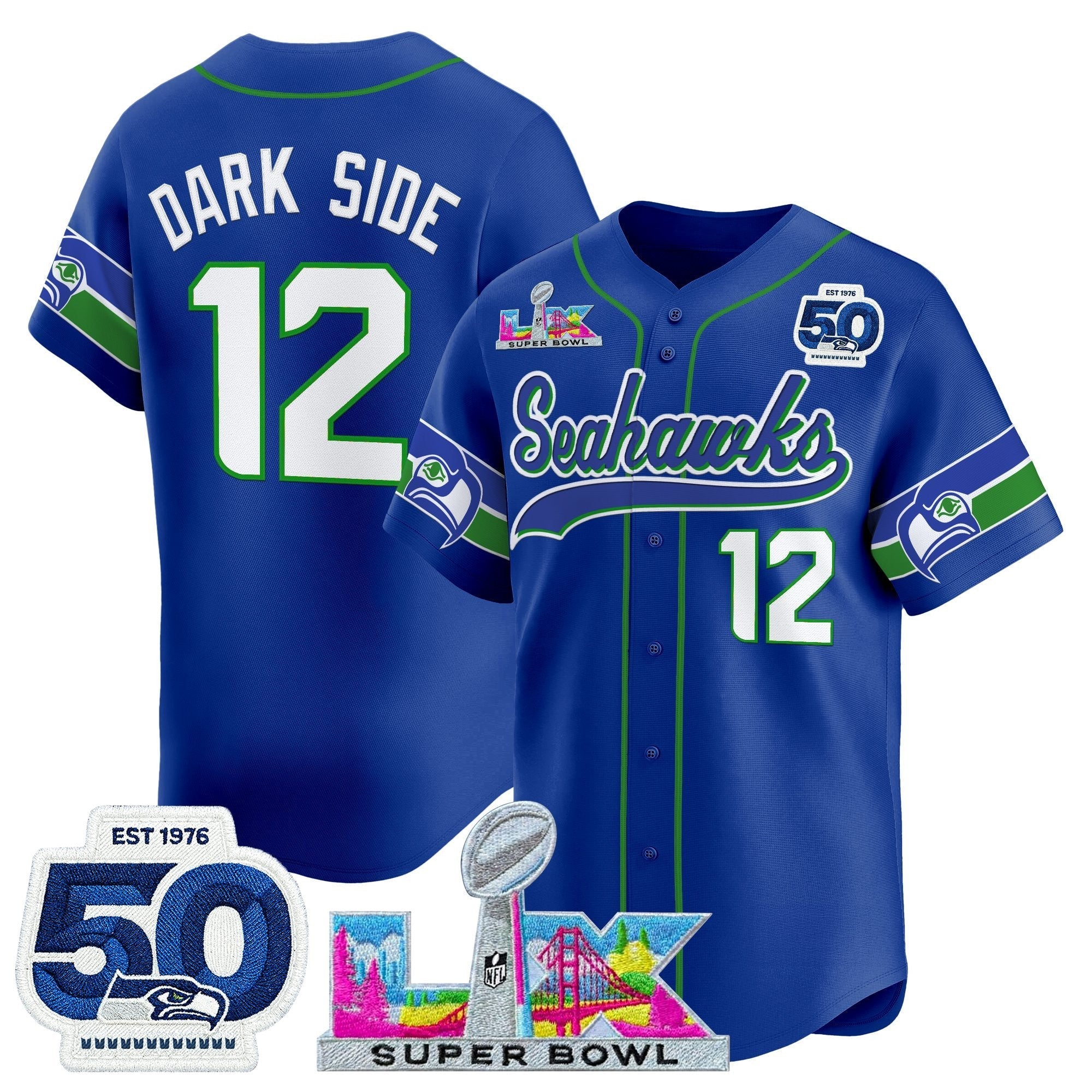 SEA Super Bowl LX Vapor Baseball Jersey - Stitched