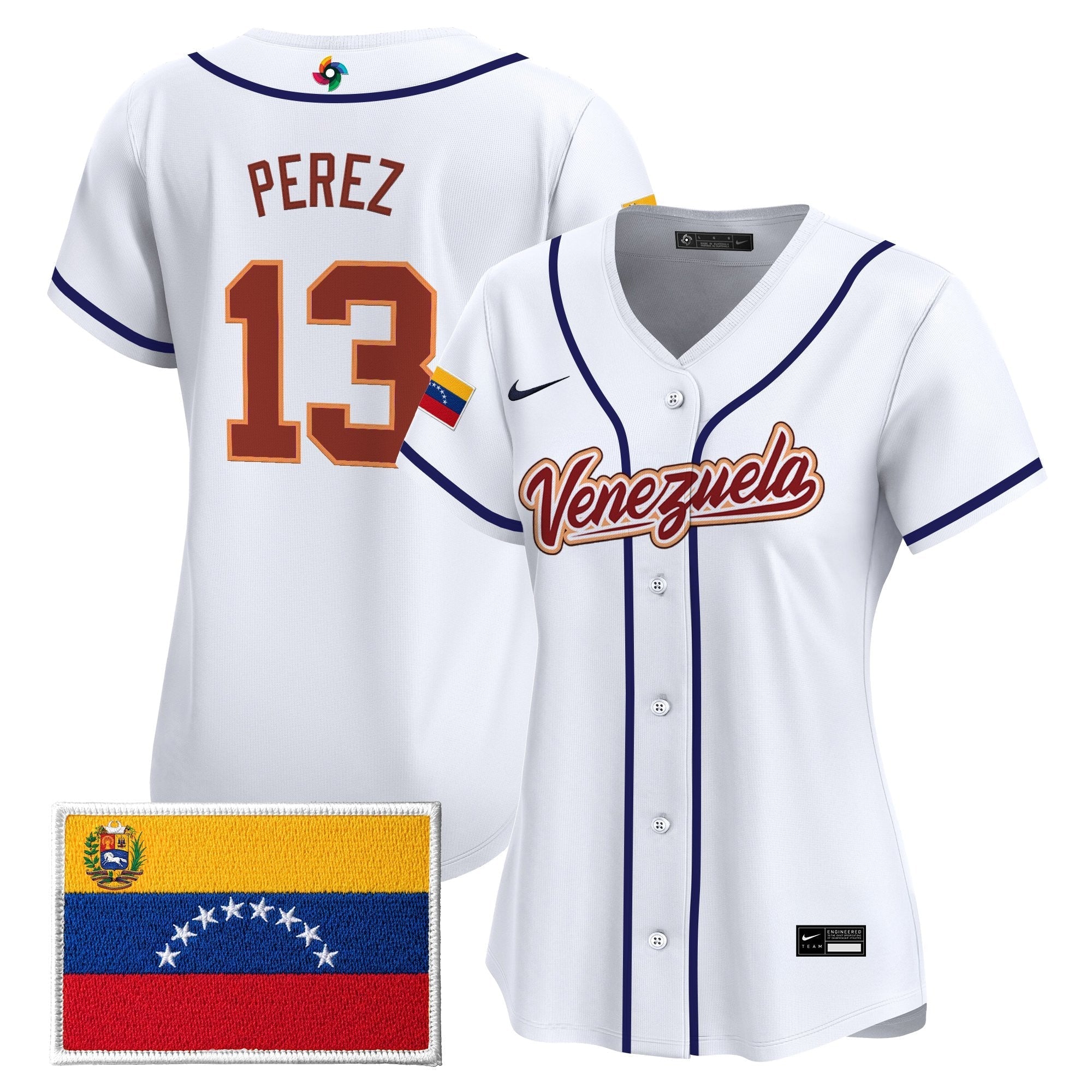 Women's Team Venezuela World Baseball Classic Vapor Premier Jersey - 2026 Roster - Stitched