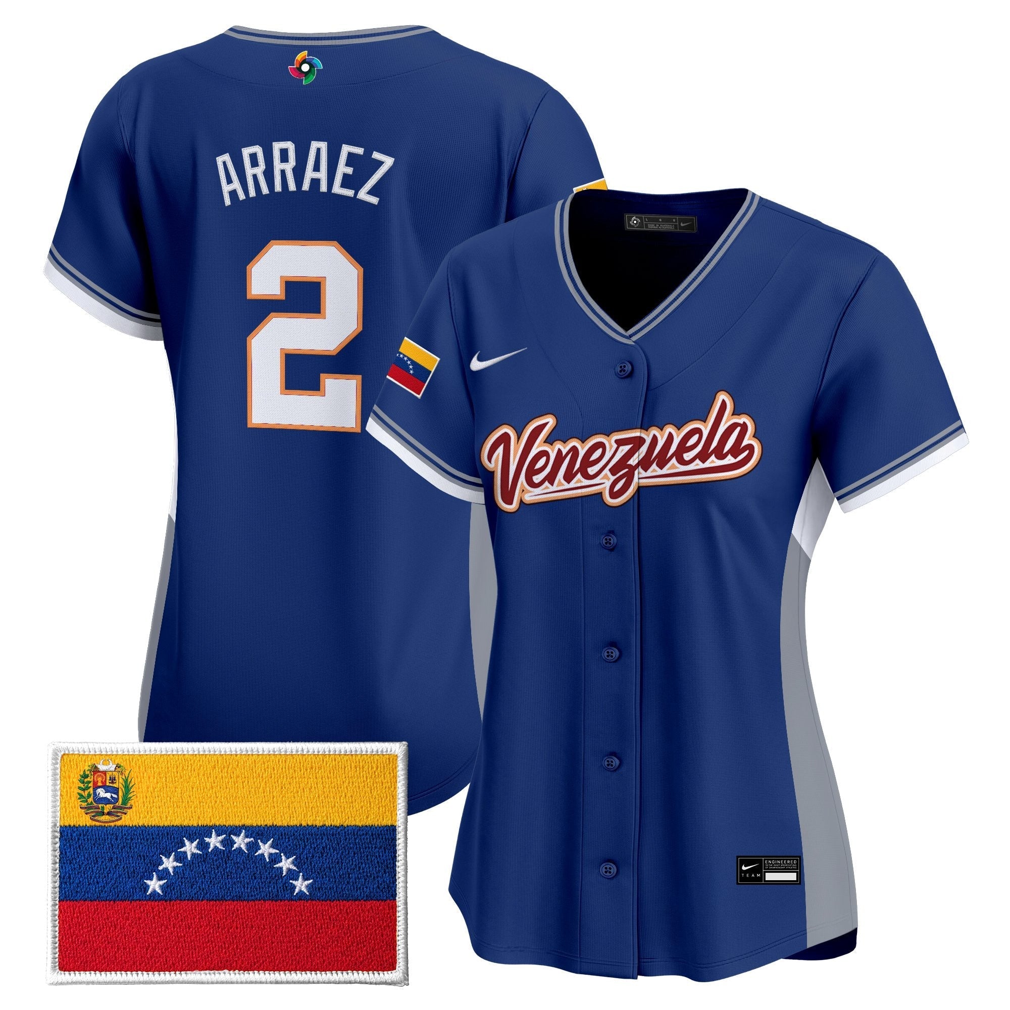 Women's Team Venezuela World Baseball Classic Vapor Premier Jersey - 2026 Roster - Stitched