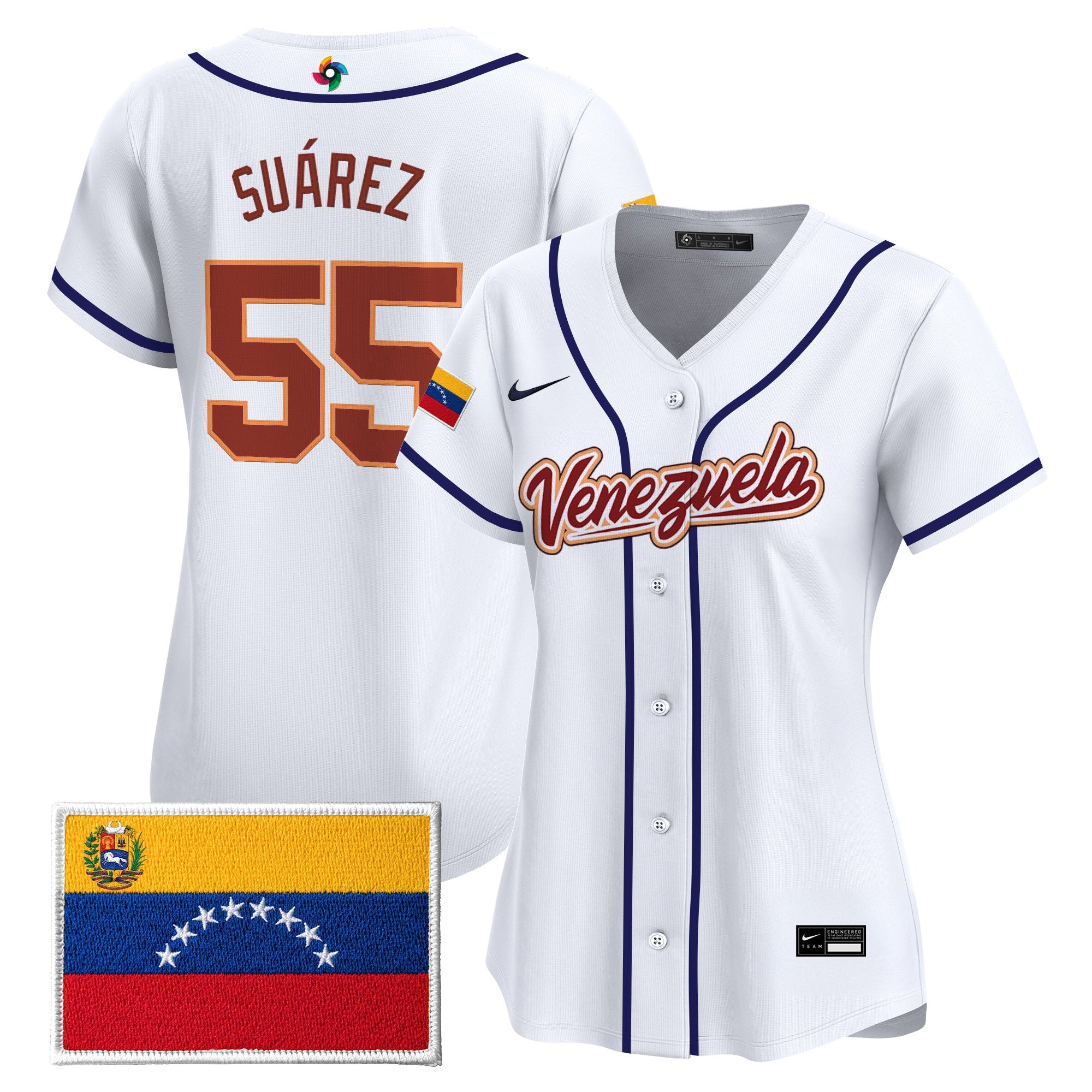 Women's Team Venezuela World Baseball Classic Vapor Premier Jersey - 2026 Roster - Stitched