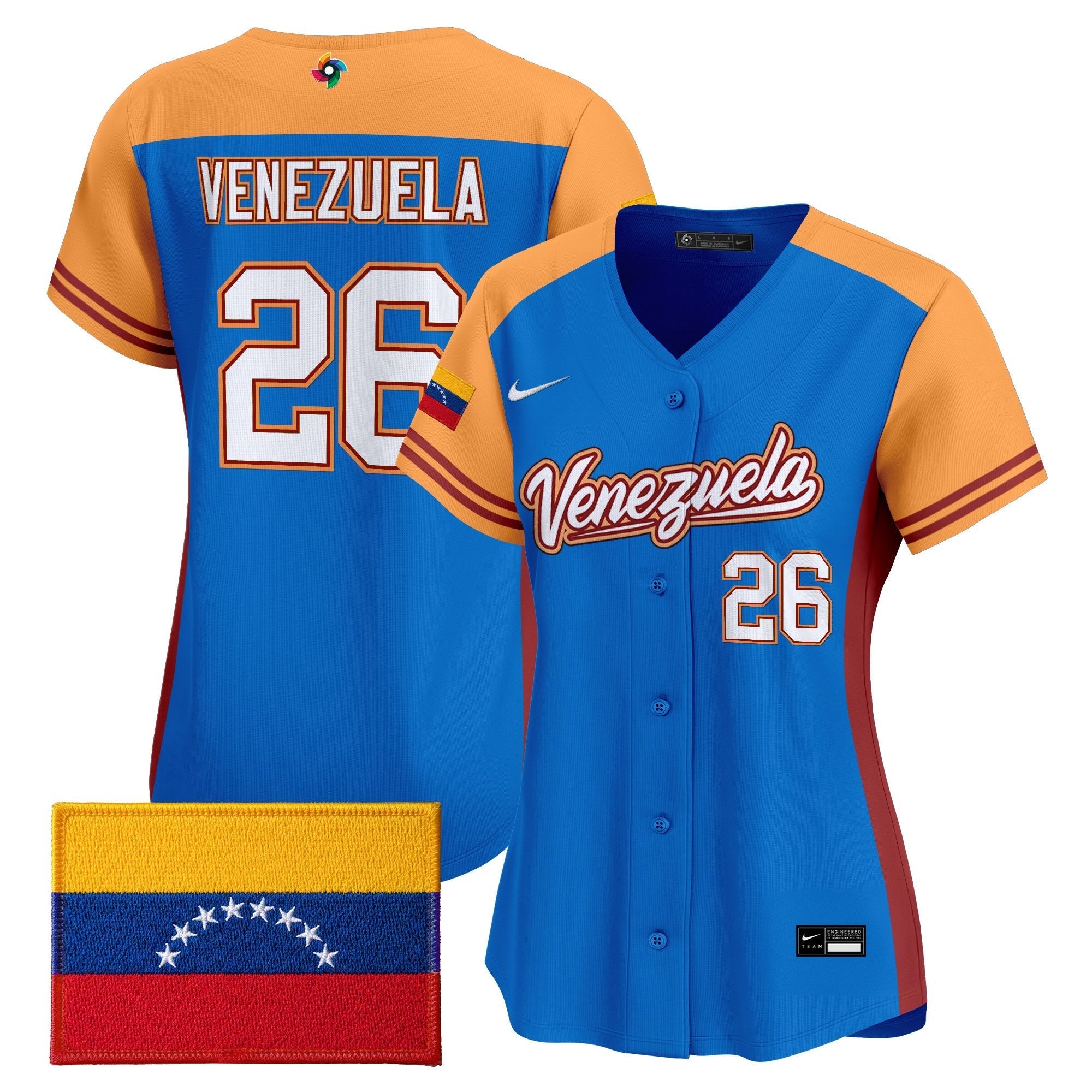 Women's Team Venezuela World Baseball Classic Vapor Premier Jersey - 2026 Roster - Stitched