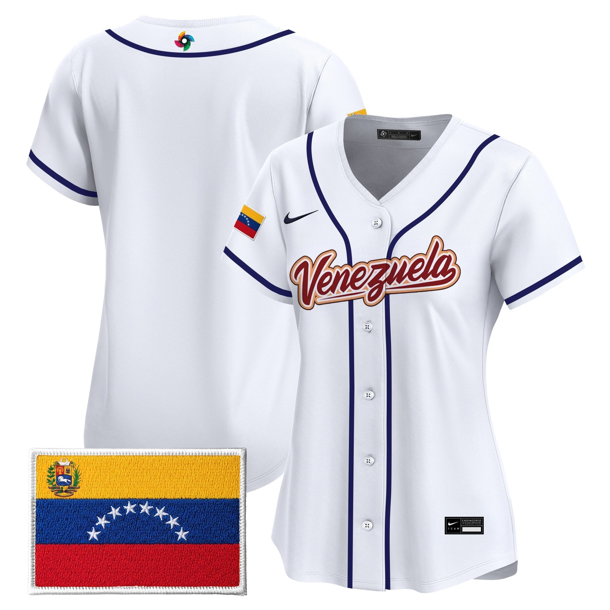 Women's Team Venezuela World Baseball Classic Vapor Premier Jersey - 2026 Roster - Stitched