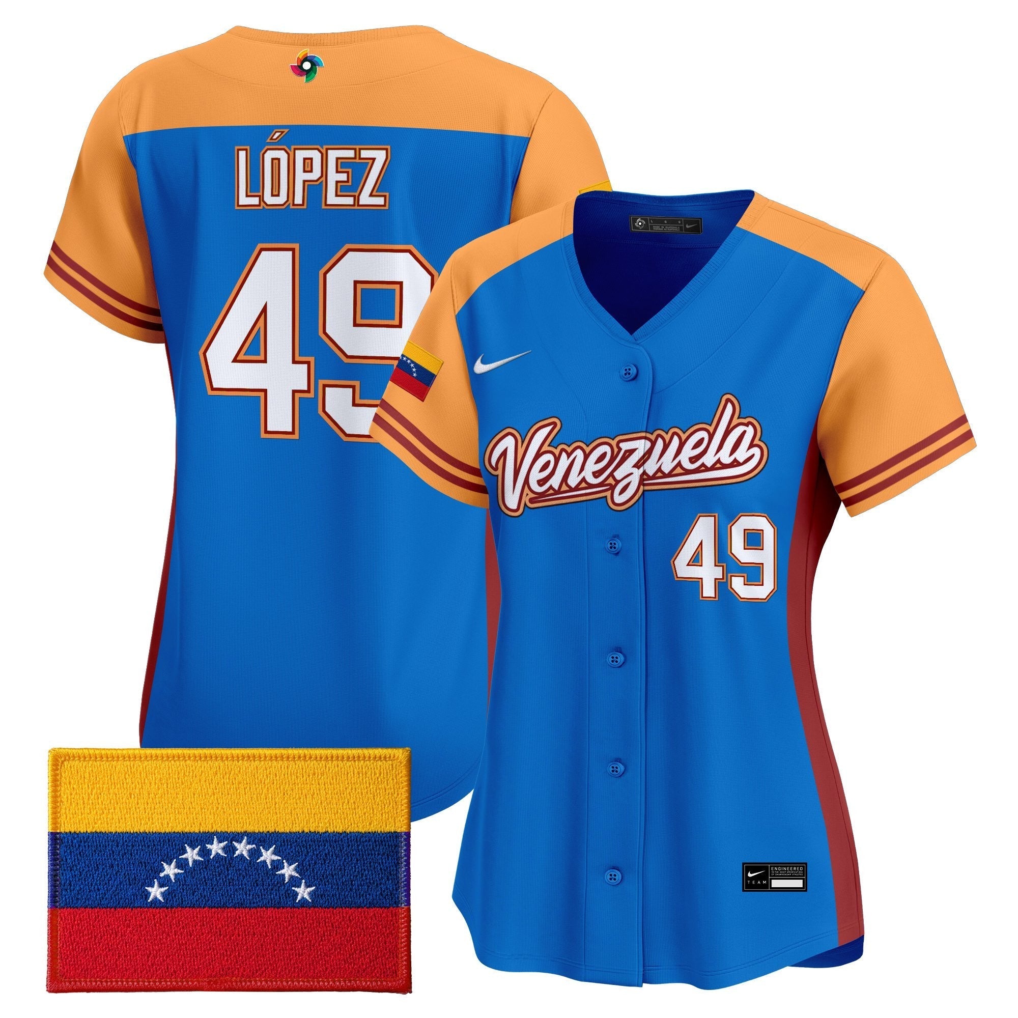 Women's Team Venezuela World Baseball Classic Vapor Premier Jersey - 2026 Roster - Stitched
