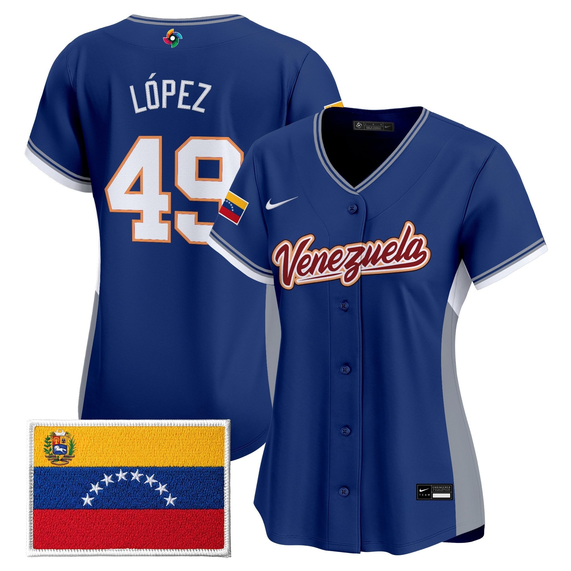 Women's Team Venezuela World Baseball Classic Vapor Premier Jersey - 2026 Roster - Stitched