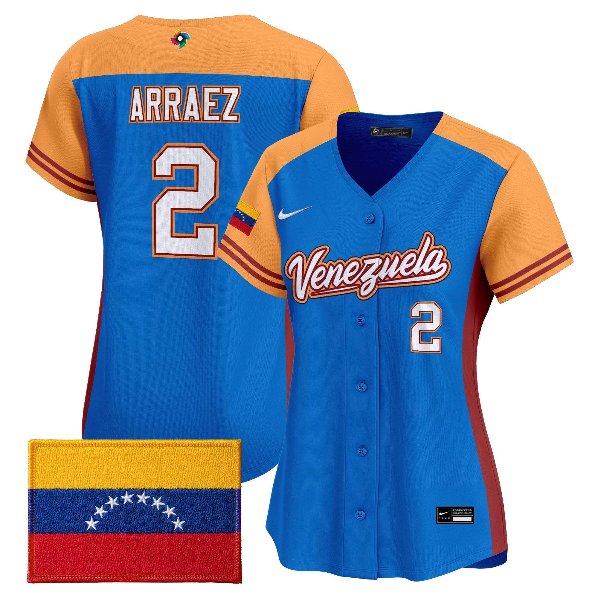 Women's Team Venezuela World Baseball Classic Vapor Premier Jersey - 2026 Roster - Stitched