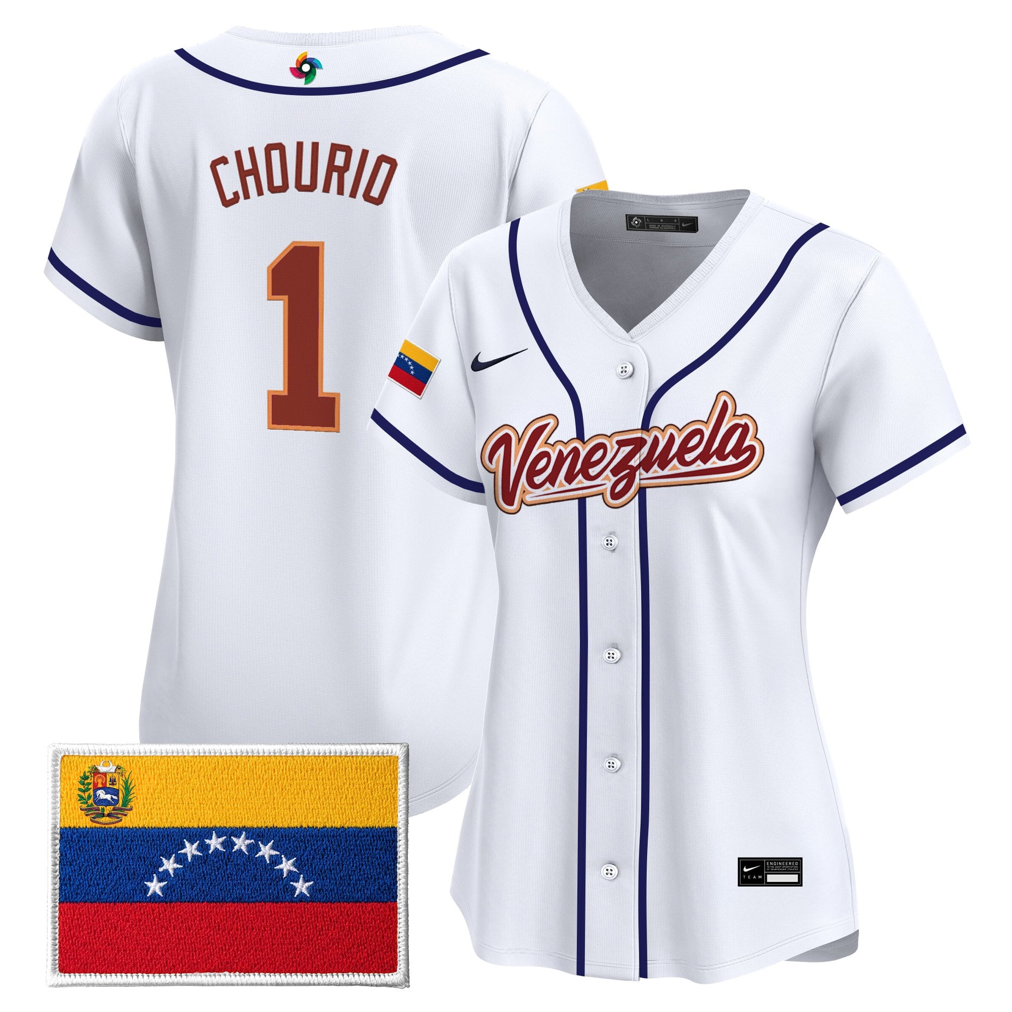 Women's Team Venezuela World Baseball Classic Vapor Premier Jersey - 2026 Roster - Stitched