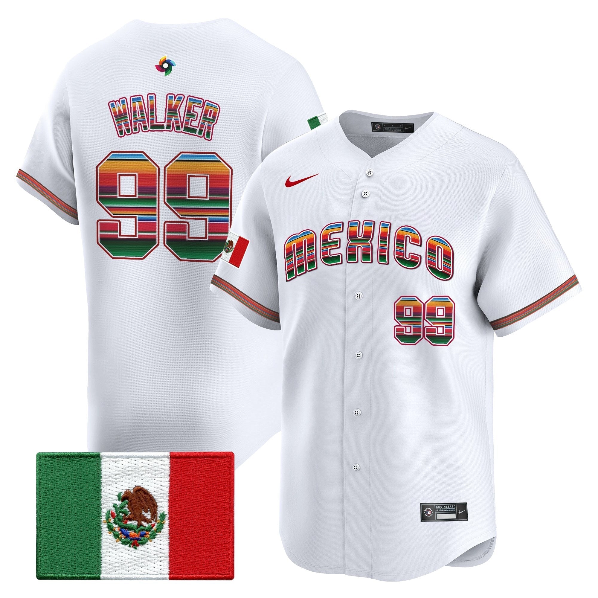Team Mexico World Baseball Classic "Serape Edition" Vapor Premier Jersey - 2026 Roster - Stitched