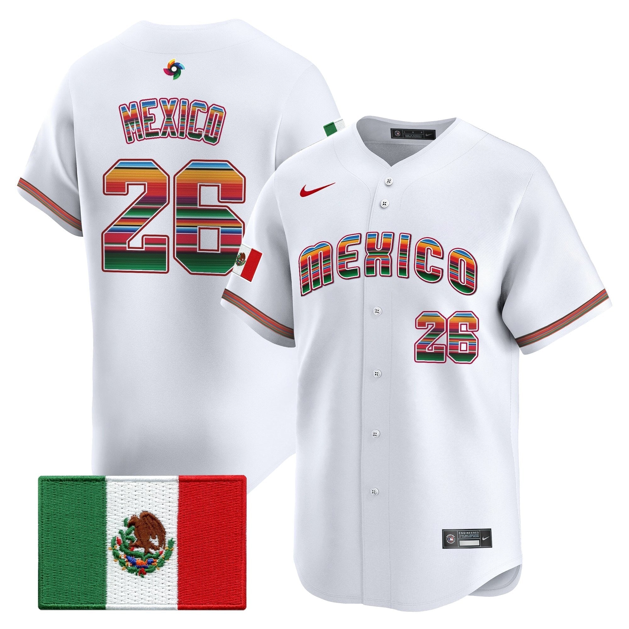 Team Mexico World Baseball Classic "Serape Edition" Vapor Premier Jersey - 2026 Roster - Stitched