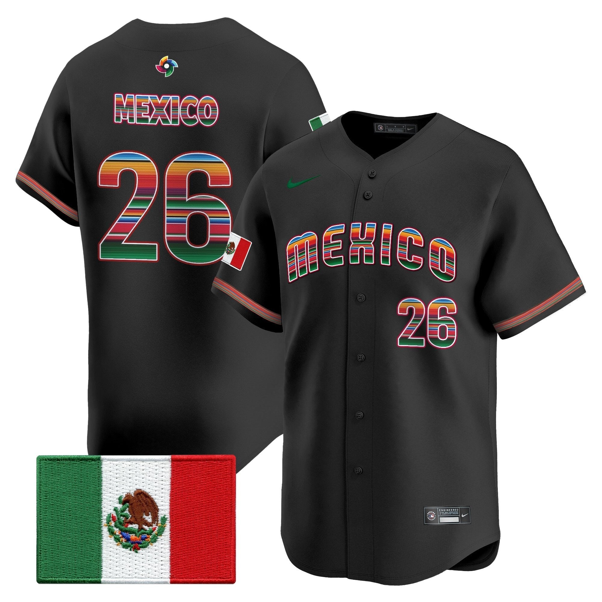 Team Mexico World Baseball Classic "Serape Edition" Vapor Premier Jersey - 2026 Roster - Stitched