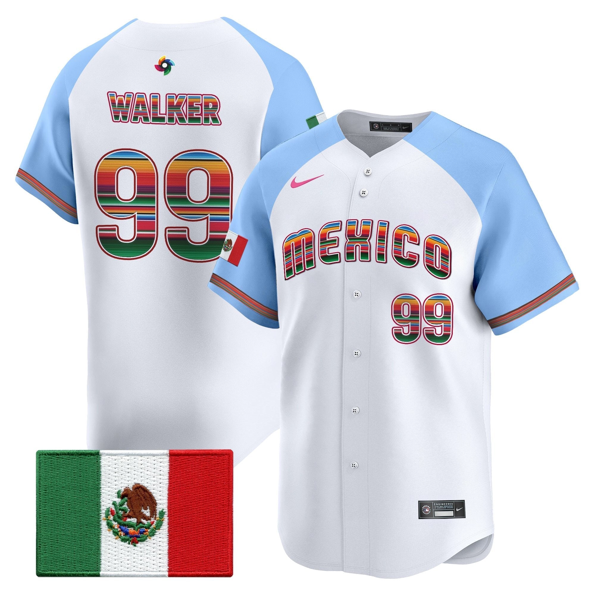 Team Mexico World Baseball Classic "Serape Edition" Vapor Premier Jersey - 2026 Roster - Stitched