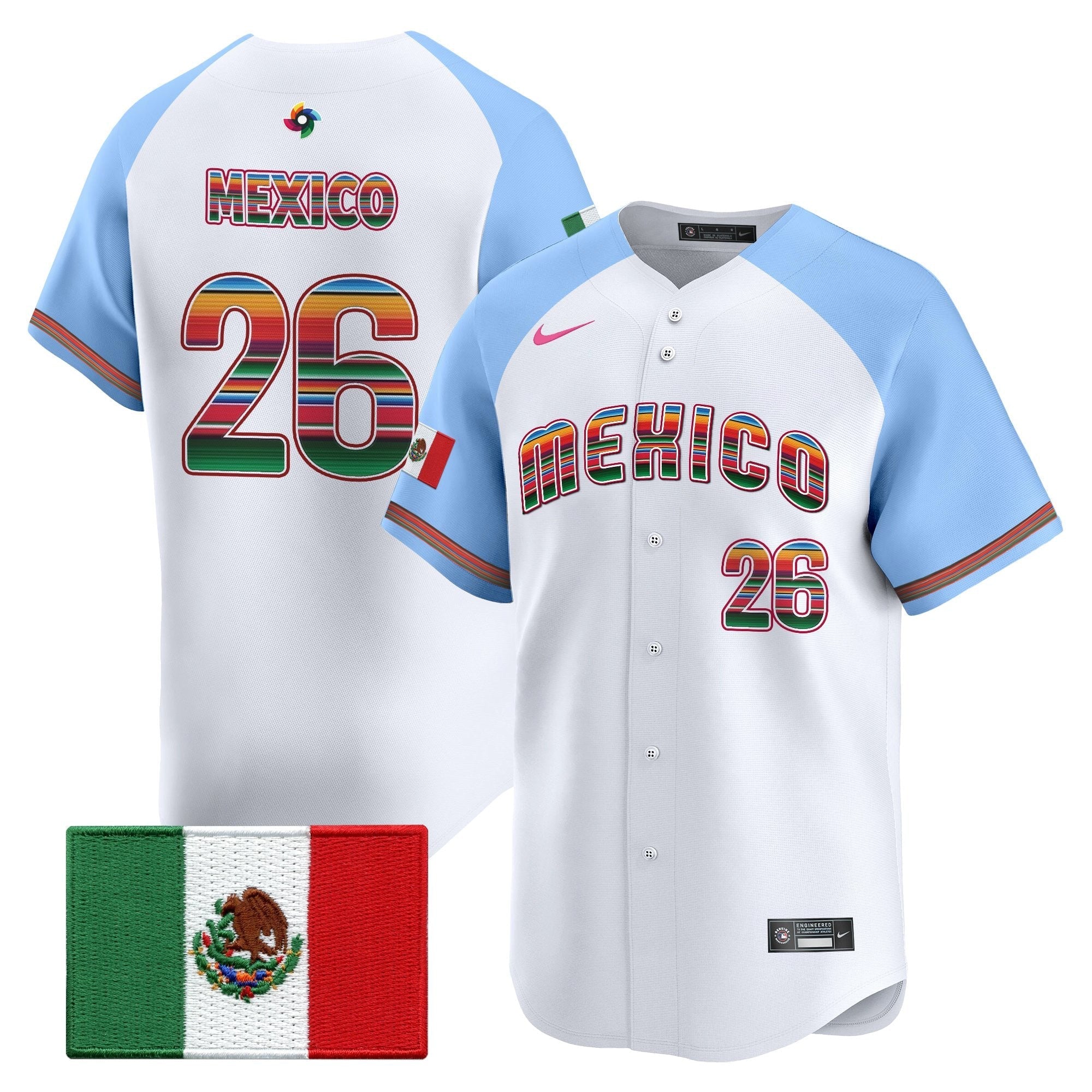Team Mexico World Baseball Classic "Serape Edition" Vapor Premier Jersey - 2026 Roster - Stitched