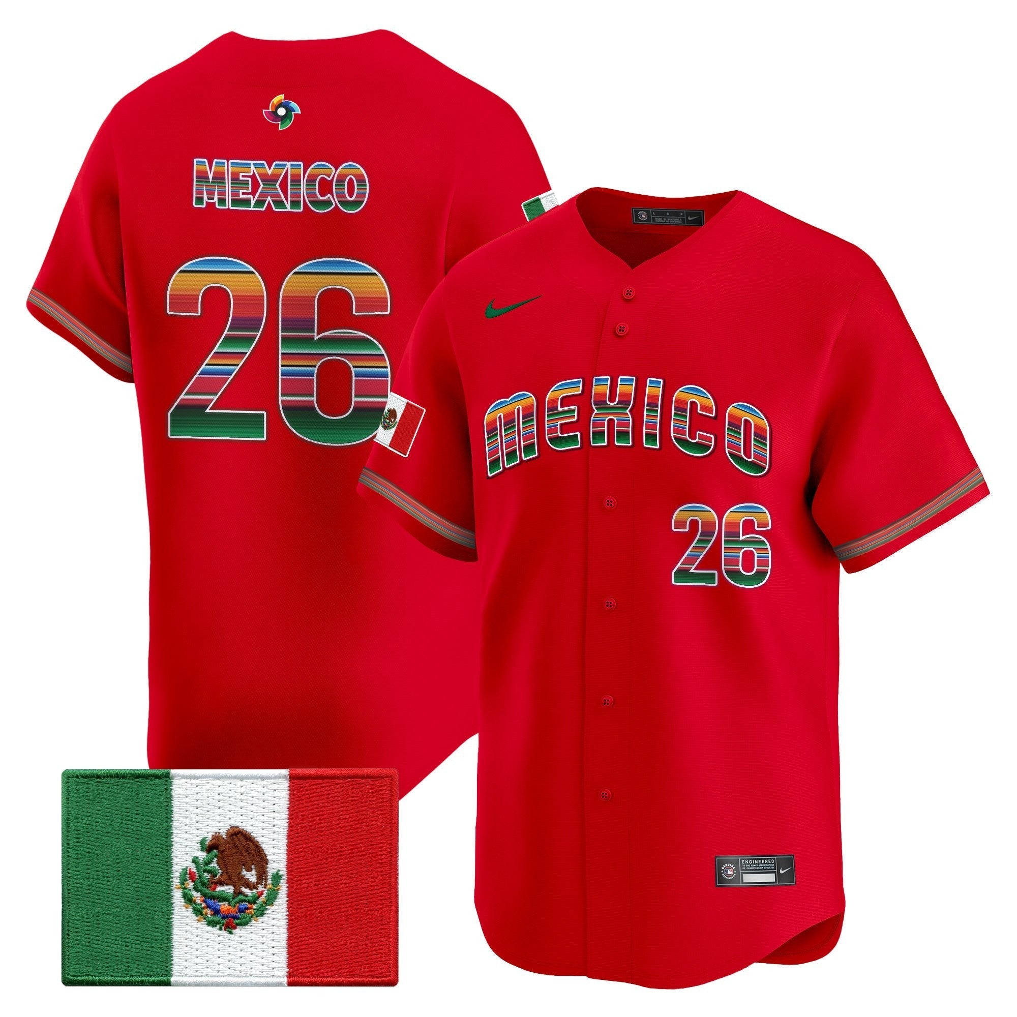 Team Mexico World Baseball Classic "Serape Edition" Vapor Premier Jersey - 2026 Roster - Stitched