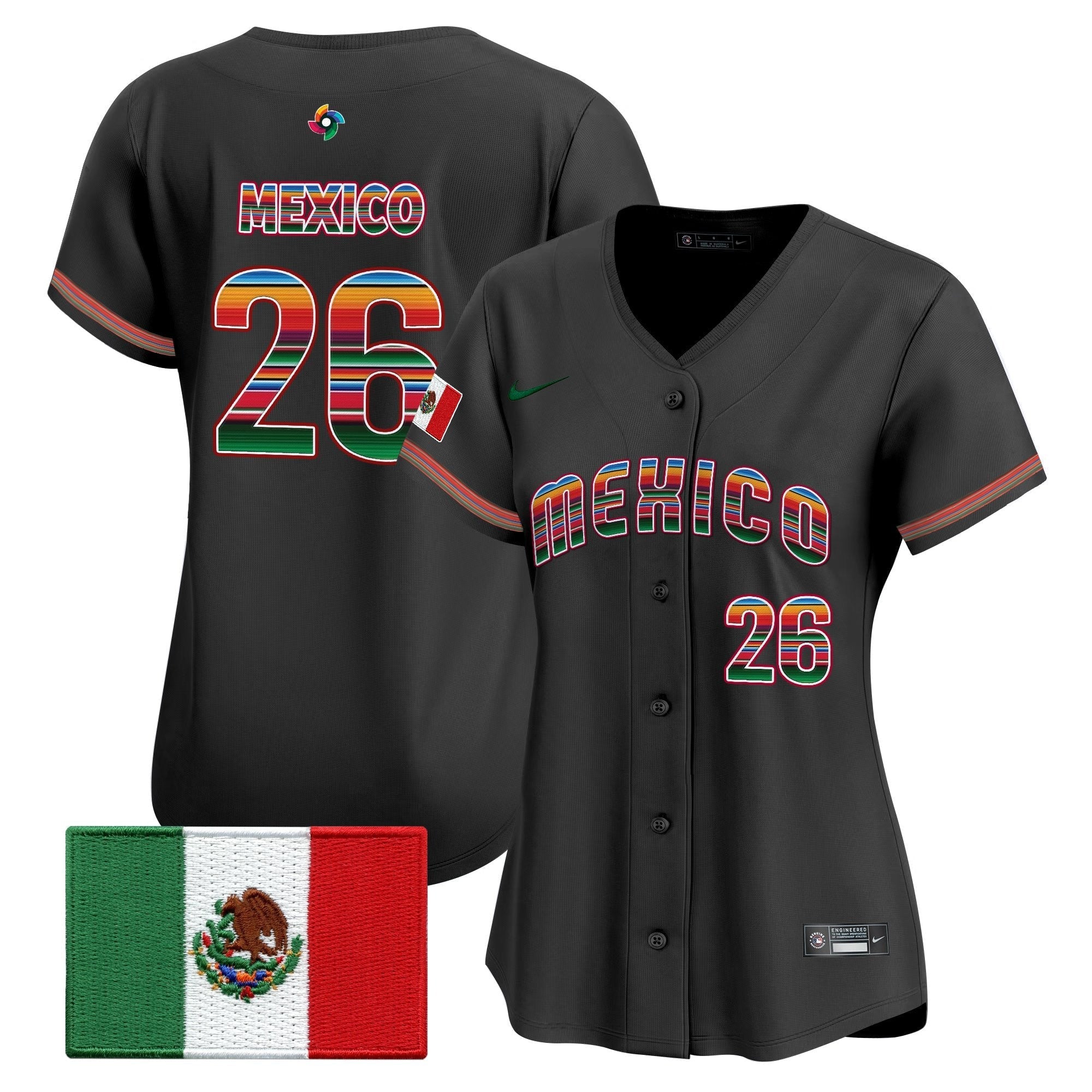 Women's Team Mexico World Baseball Classic "Serape Edition" Vapor Premier Jersey - 2026 Roster - Stitched