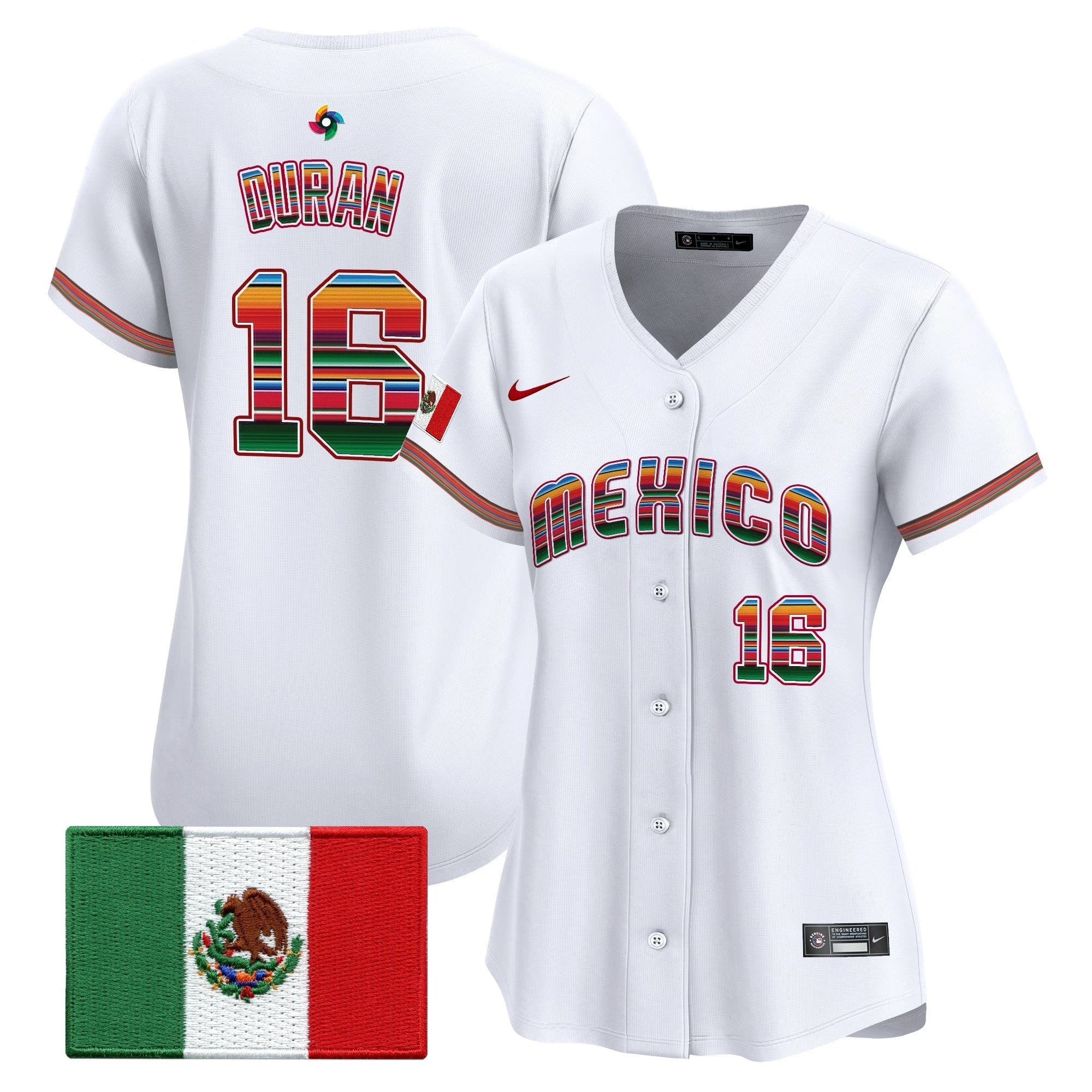 Women's Team Mexico World Baseball Classic "Serape Edition" Vapor Premier Jersey - 2026 Roster - Stitched