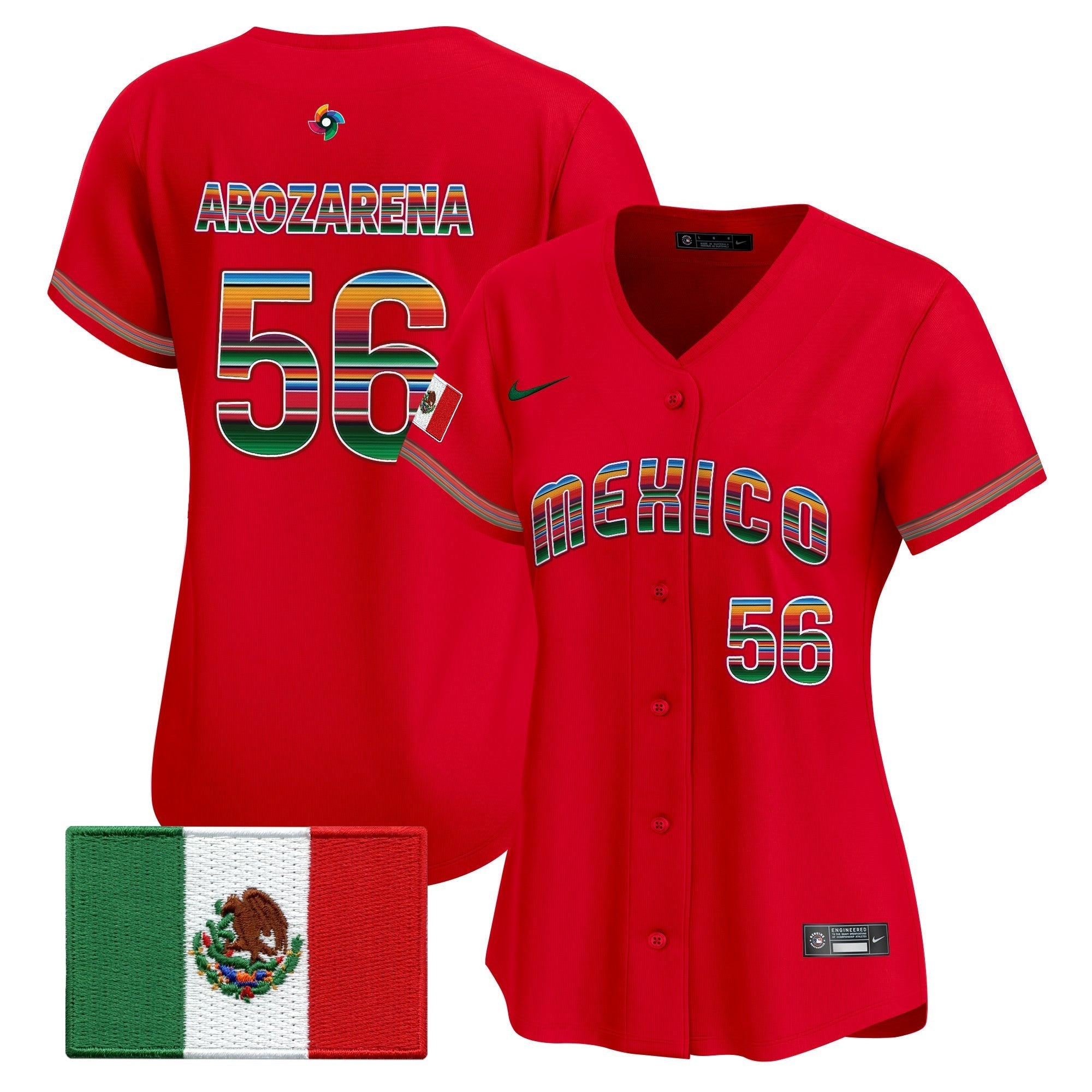 Women's Team Mexico World Baseball Classic "Serape Edition" Vapor Premier Jersey - 2026 Roster - Stitched
