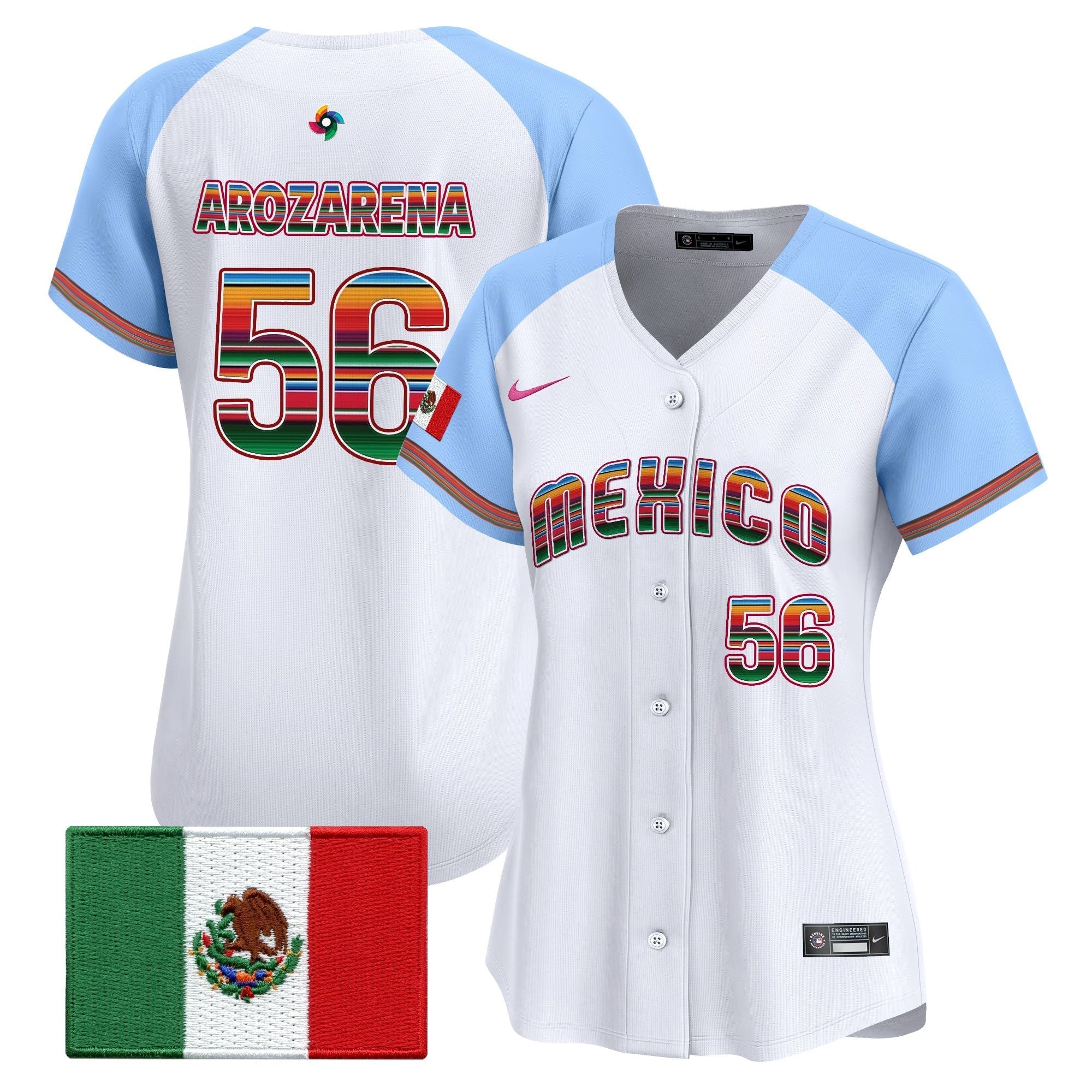 Women's Team Mexico World Baseball Classic "Serape Edition" Vapor Premier Jersey - 2026 Roster - Stitched
