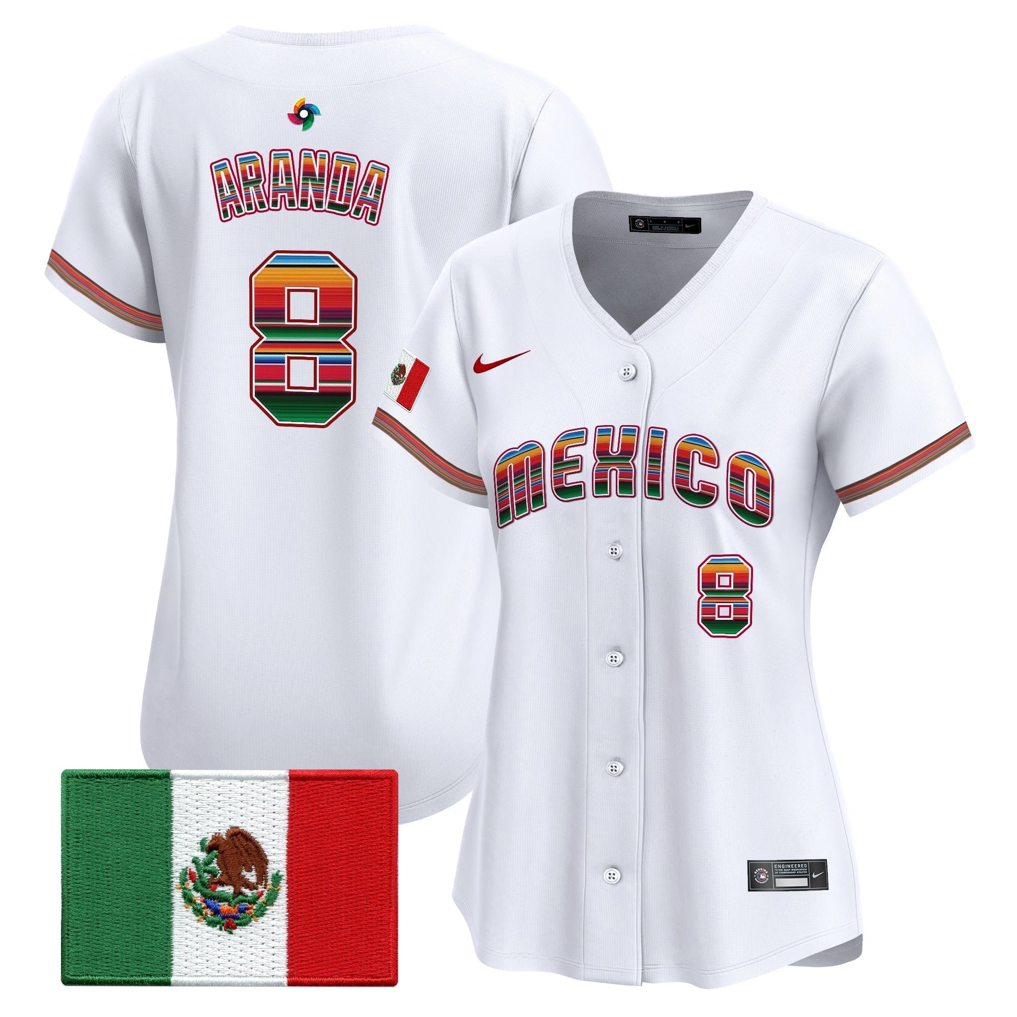 Women's Team Mexico World Baseball Classic "Serape Edition" Vapor Premier Jersey - 2026 Roster - Stitched