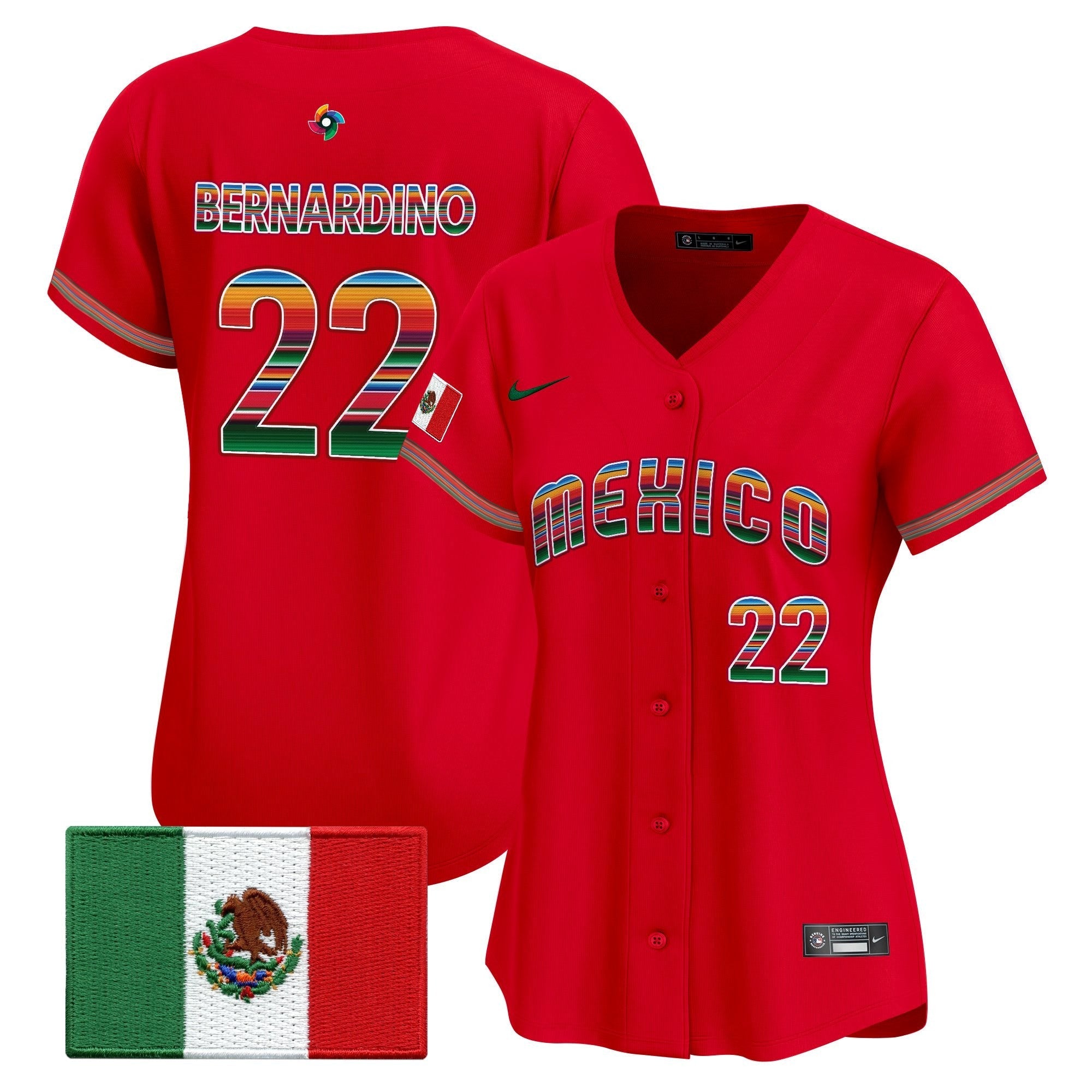 Women's Team Mexico World Baseball Classic "Serape Edition" Vapor Premier Jersey - 2026 Roster - Stitched