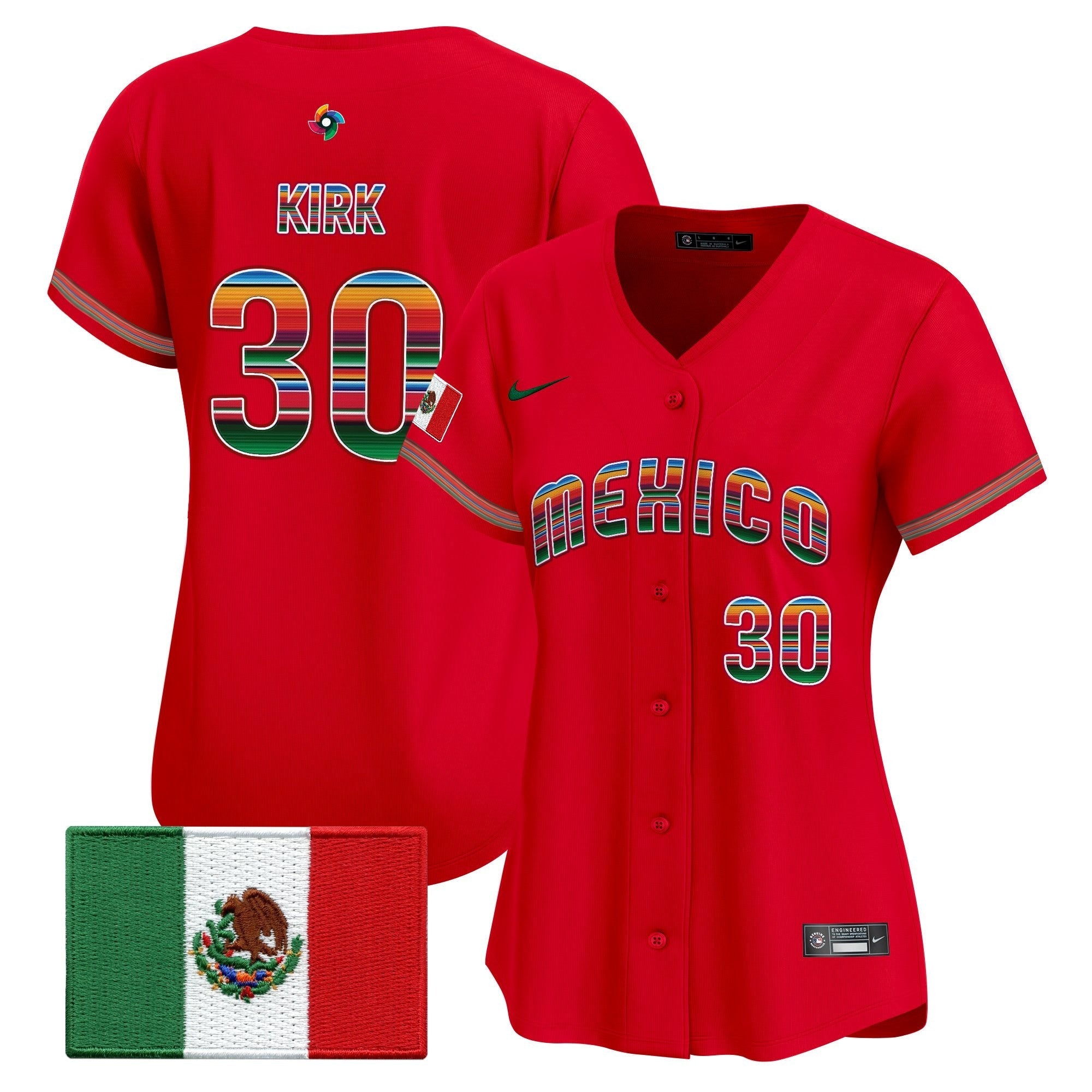 Women's Team Mexico World Baseball Classic "Serape Edition" Vapor Premier Jersey - 2026 Roster - Stitched