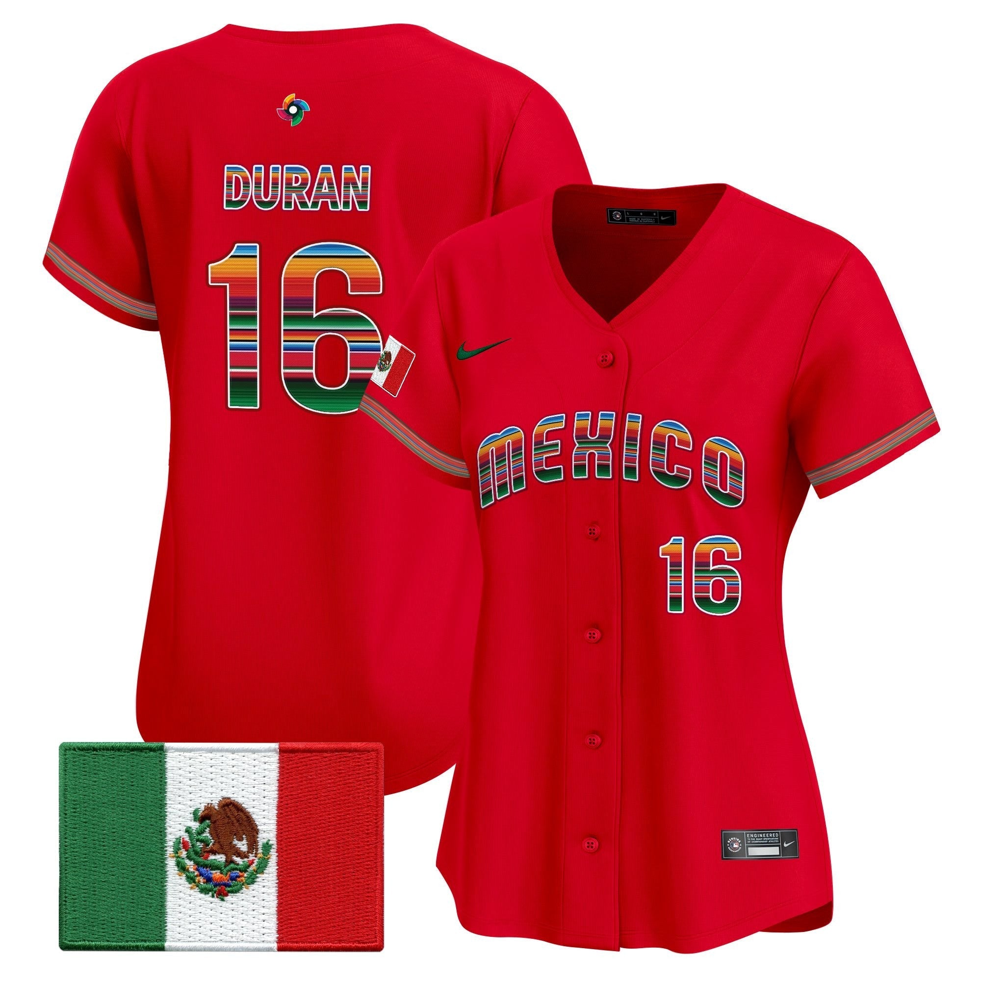 Women's Team Mexico World Baseball Classic "Serape Edition" Vapor Premier Jersey - 2026 Roster - Stitched