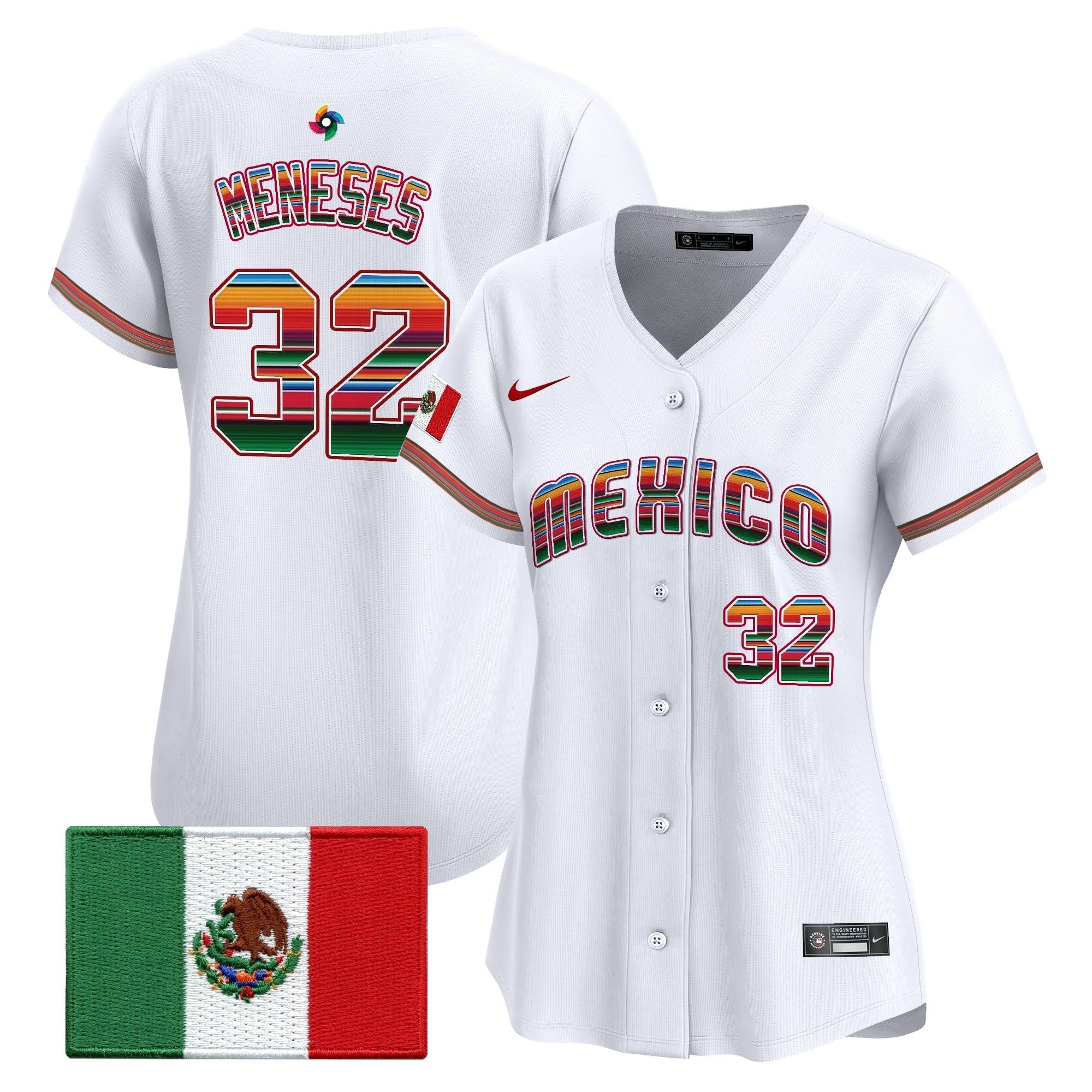 Women's Team Mexico World Baseball Classic "Serape Edition" Vapor Premier Jersey - 2026 Roster - Stitched