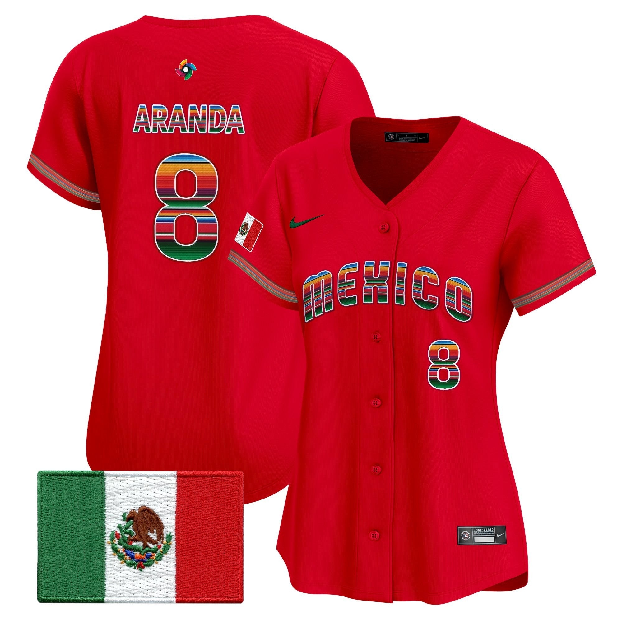 Women's Team Mexico World Baseball Classic "Serape Edition" Vapor Premier Jersey - 2026 Roster - Stitched