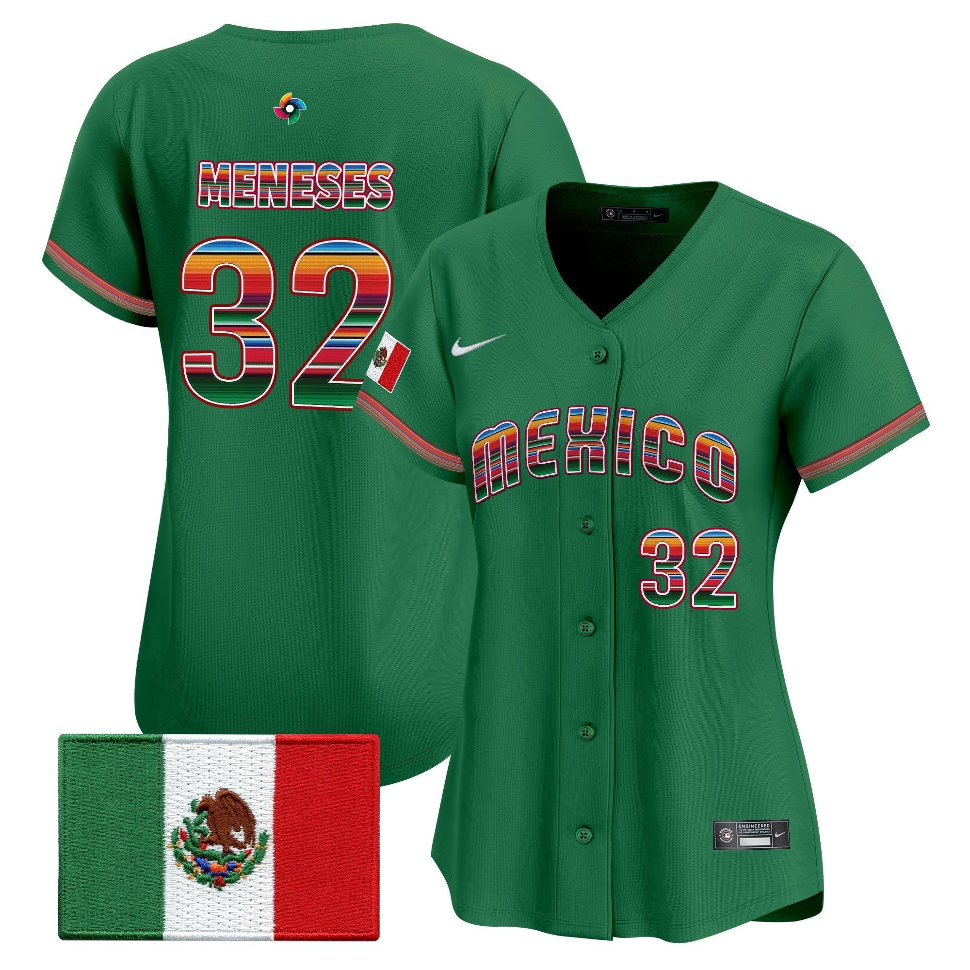 Women's Team Mexico World Baseball Classic "Serape Edition" Vapor Premier Jersey - 2026 Roster - Stitched