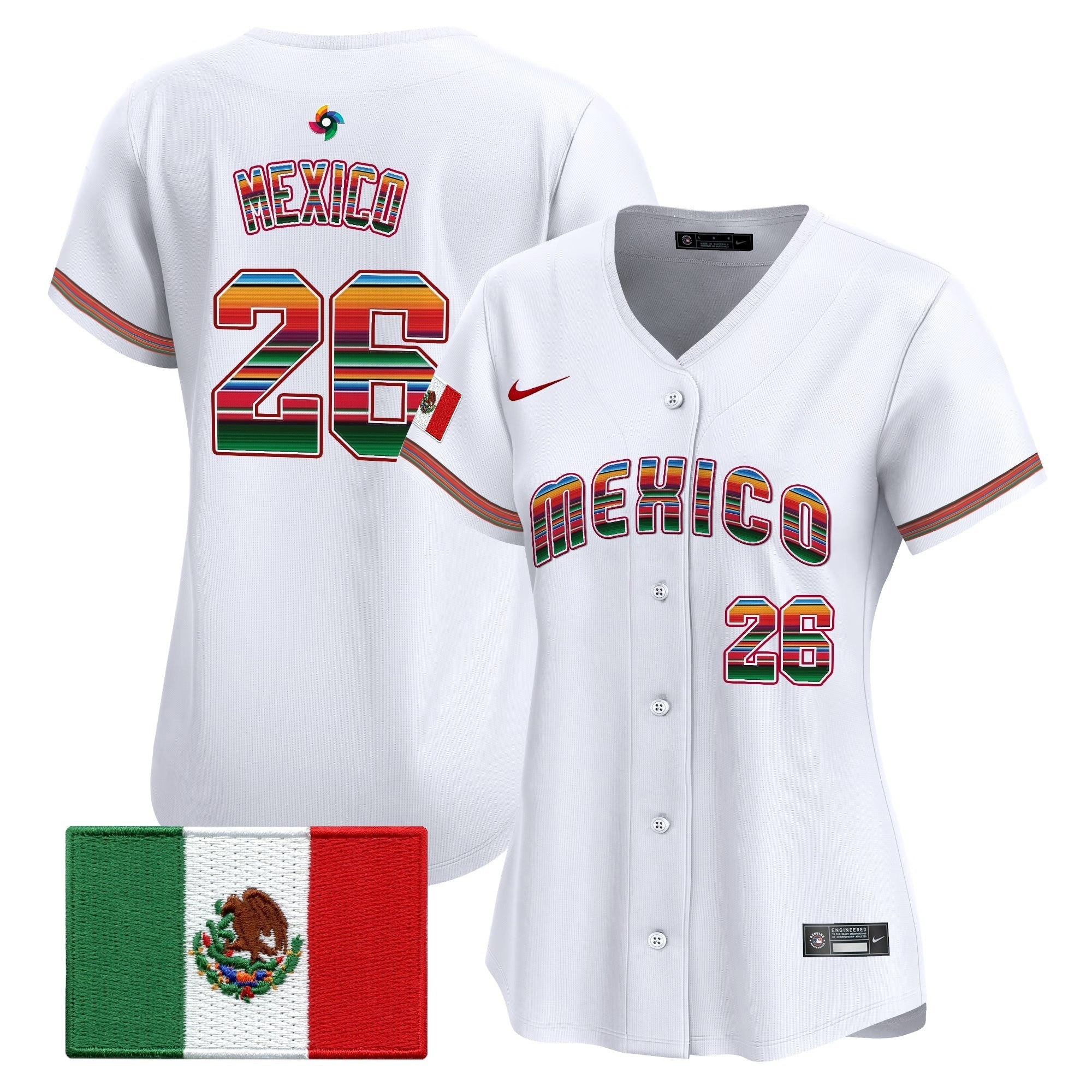 Women's Team Mexico World Baseball Classic "Serape Edition" Vapor Premier Jersey - 2026 Roster - Stitched