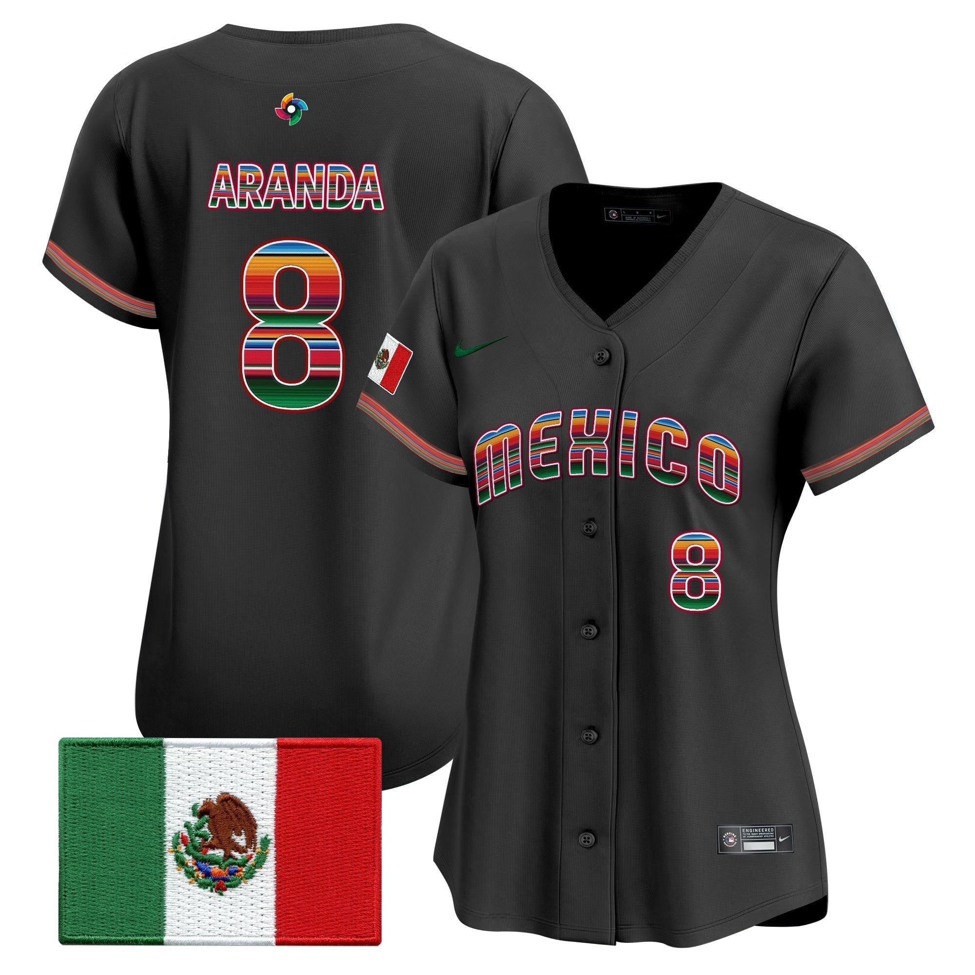 Women's Team Mexico World Baseball Classic "Serape Edition" Vapor Premier Jersey - 2026 Roster - Stitched