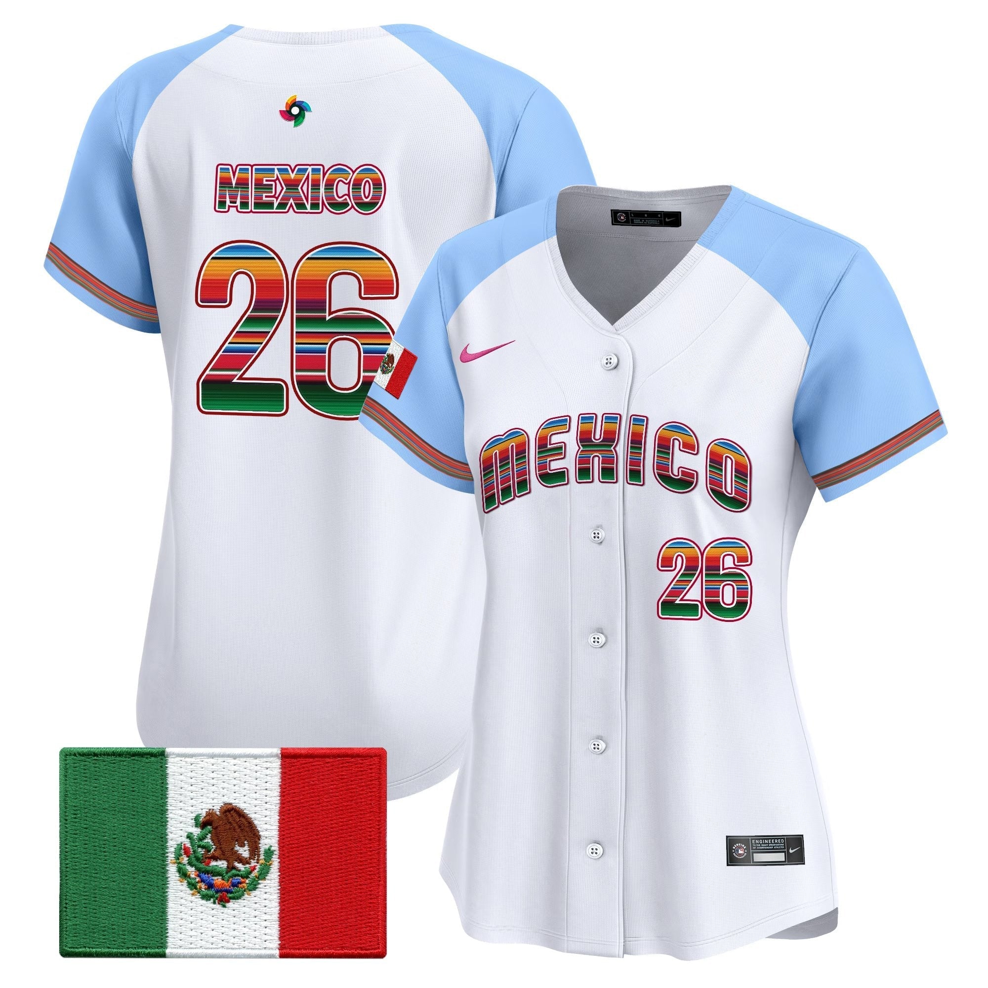 Women's Team Mexico World Baseball Classic "Serape Edition" Vapor Premier Jersey - 2026 Roster - Stitched