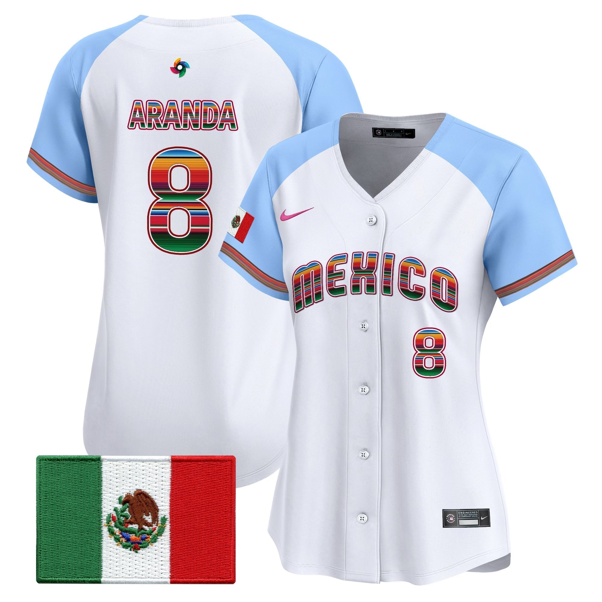 Women's Team Mexico World Baseball Classic "Serape Edition" Vapor Premier Jersey - 2026 Roster - Stitched