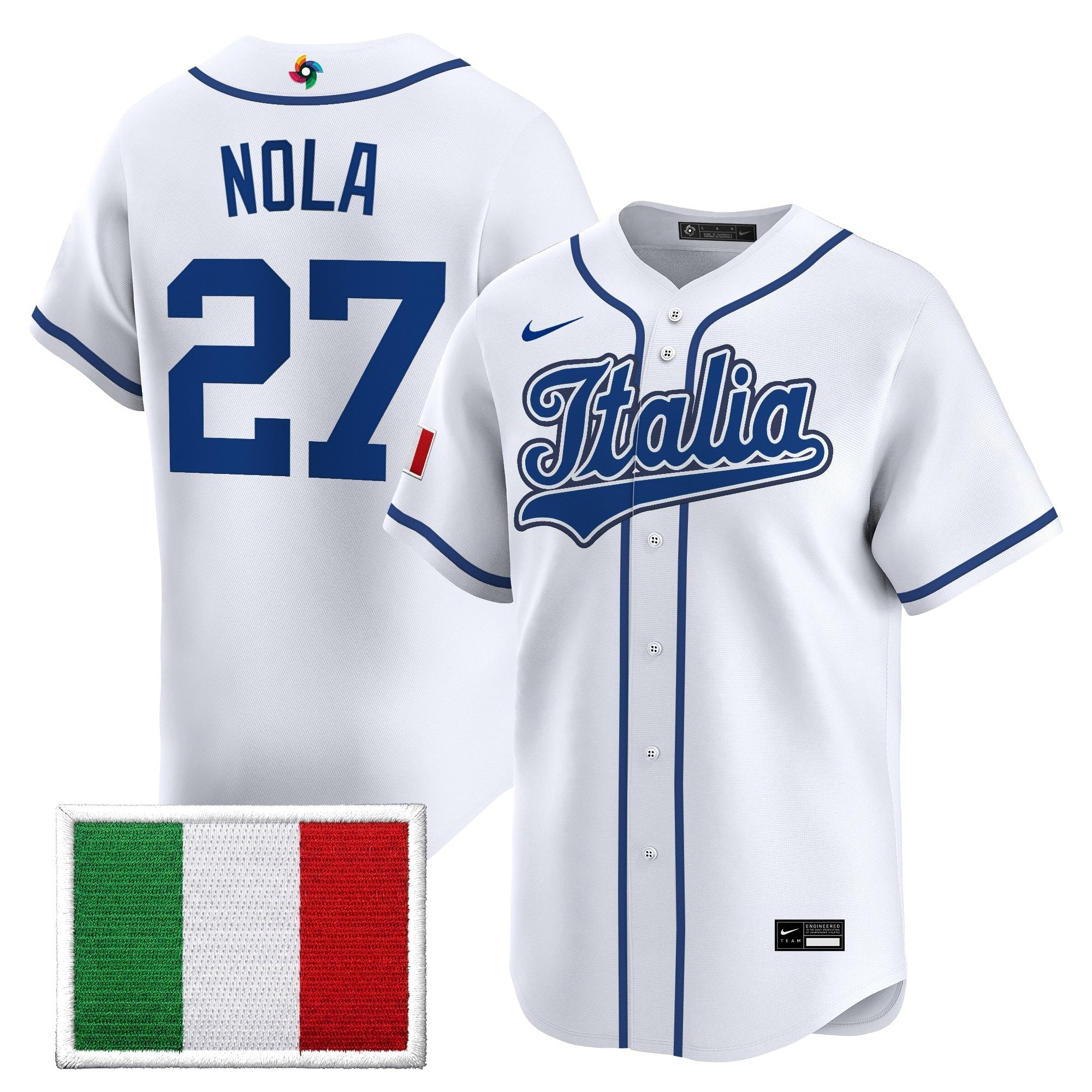 Team Italy 2026 World Baseball Classic Vapor Premier Jersey - Stitched