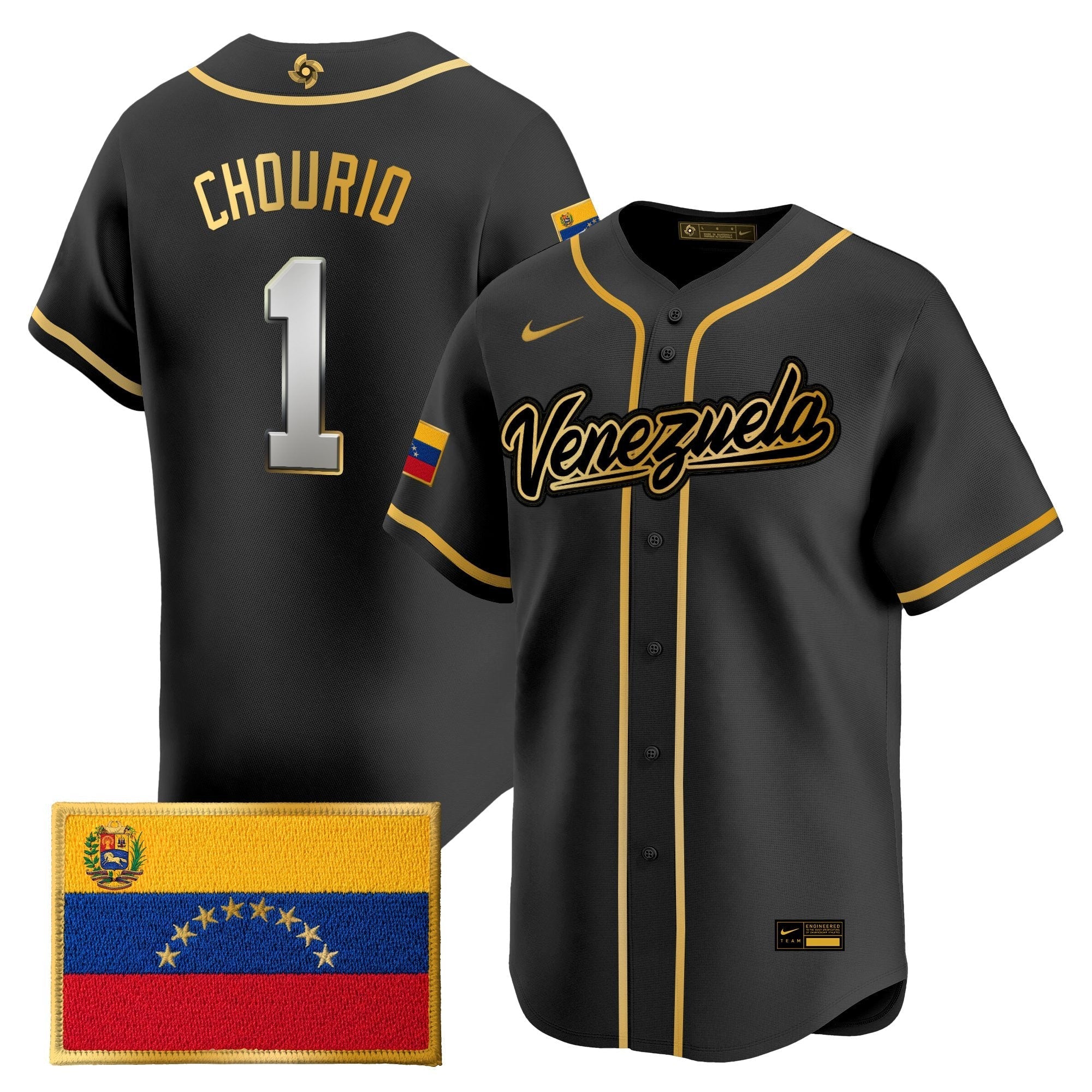 Team Venezuela World Baseball Classic Gold Vapor Premier Jersey - Stitched