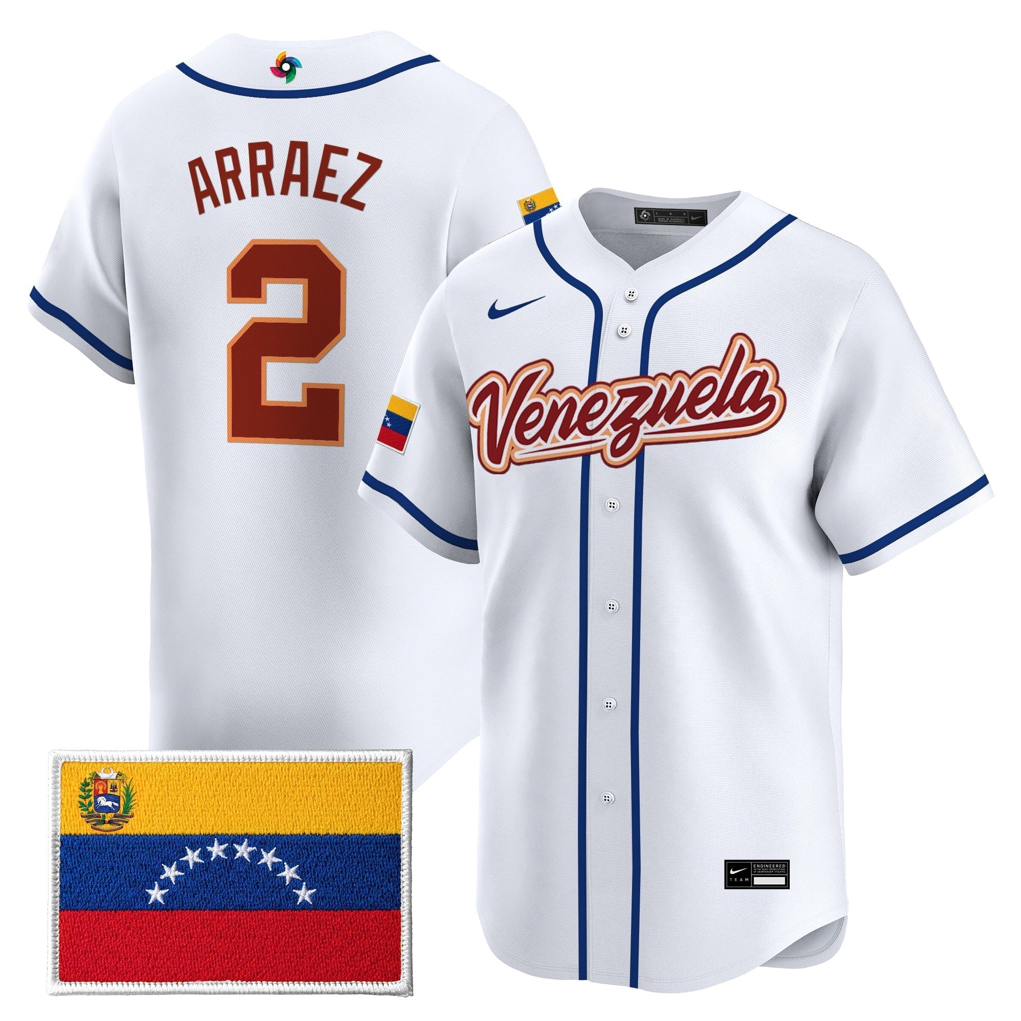 Team Venezuela World Baseball Classic Gold Vapor Premier Jersey - Stitched