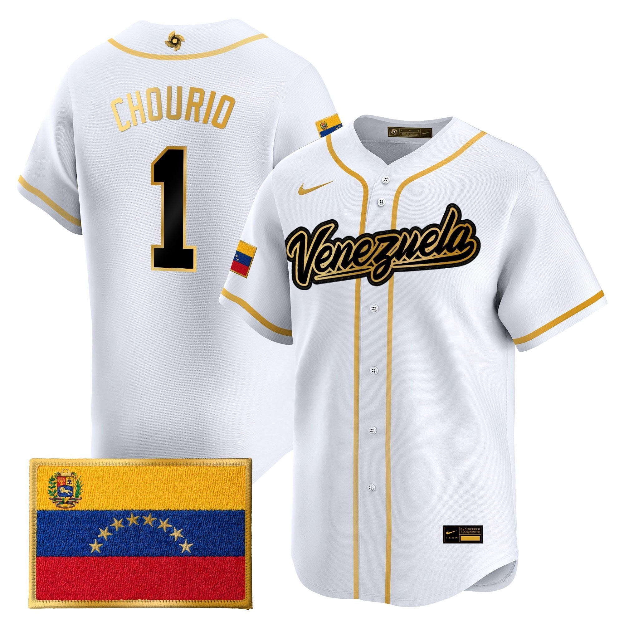 Team Venezuela World Baseball Classic Gold Vapor Premier Jersey - Stitched