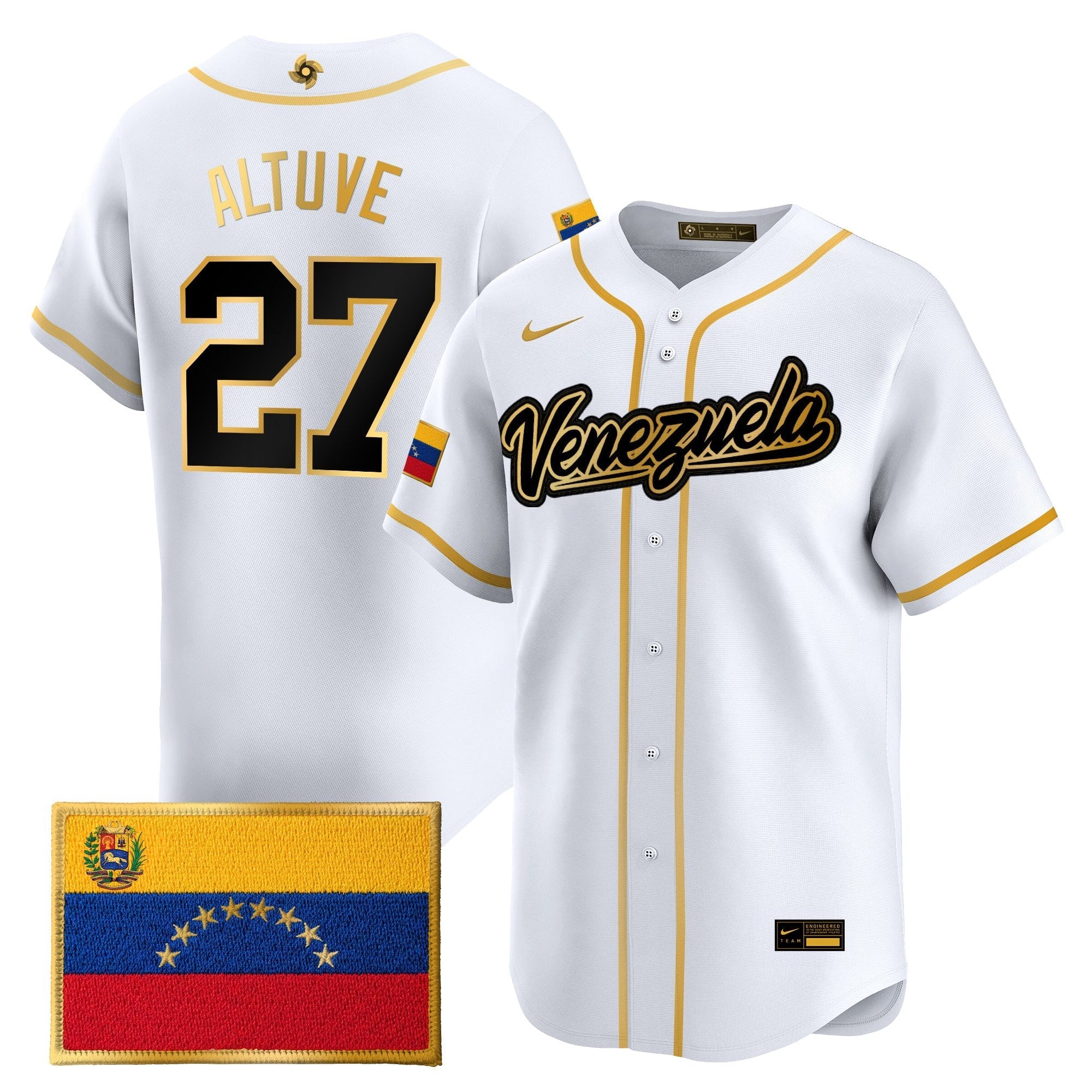 Team Venezuela World Baseball Classic Gold Vapor Premier Jersey - Stitched